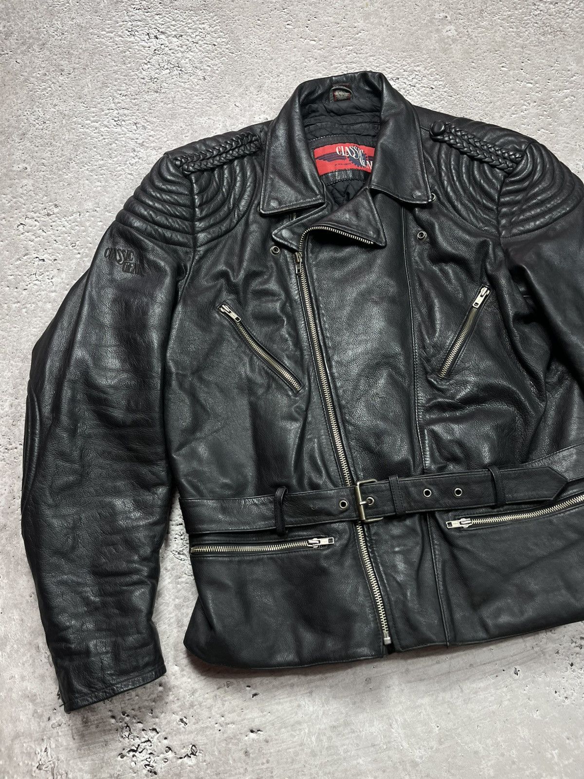 Leather Vintage Heavy Leather Biker Jacket Black Men’s 3XL Moto Size US XXL / EU 58 / 5 - 3 Thumbnail