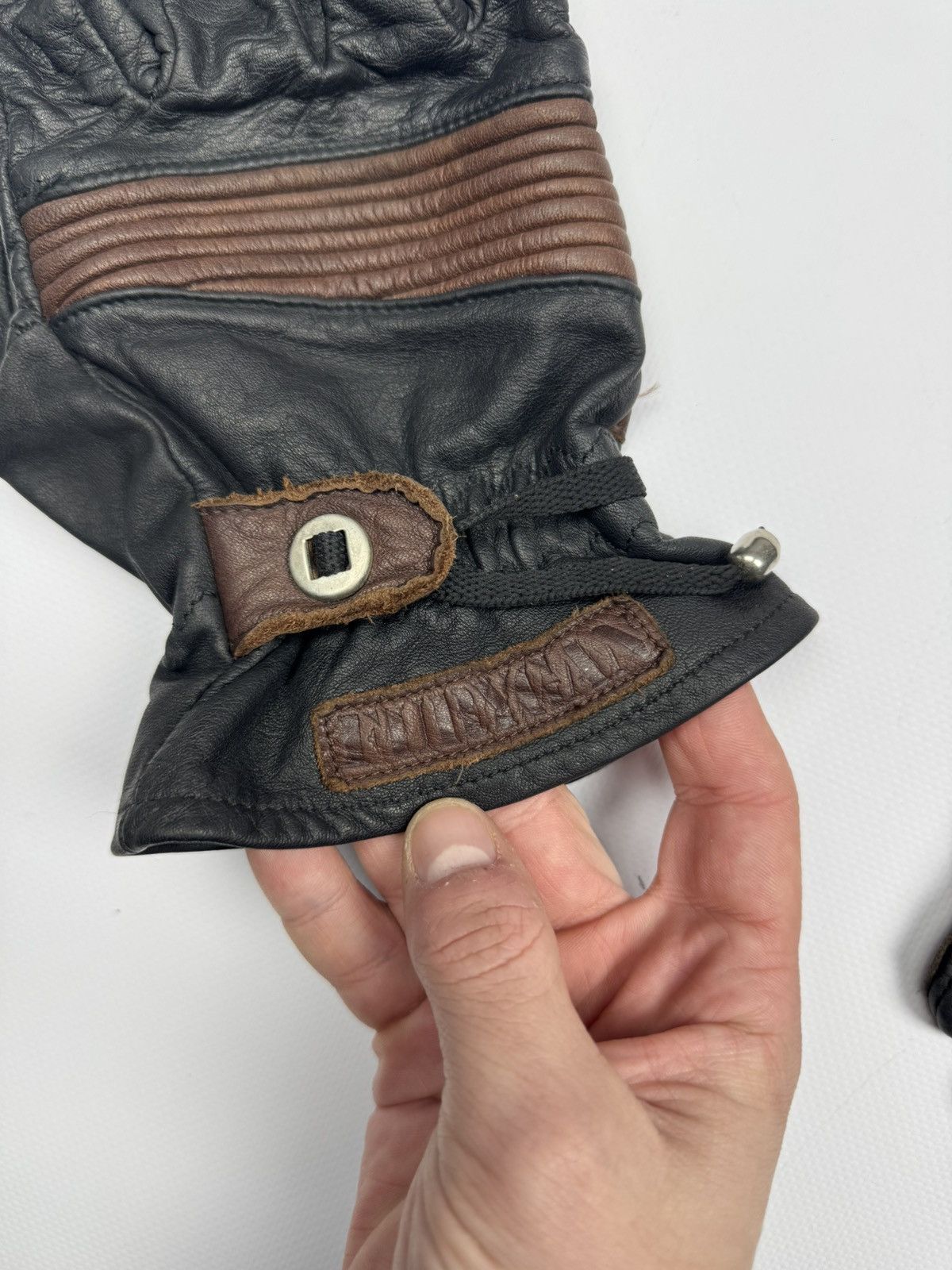 Vintage Vintage Biker Leather Gloves Size 36 - 2 Thumbnail