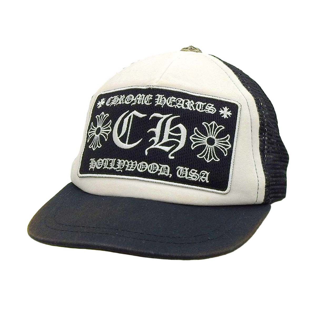 image of Chrome Hearts Hollywood Trucker Cap in Black, Men's