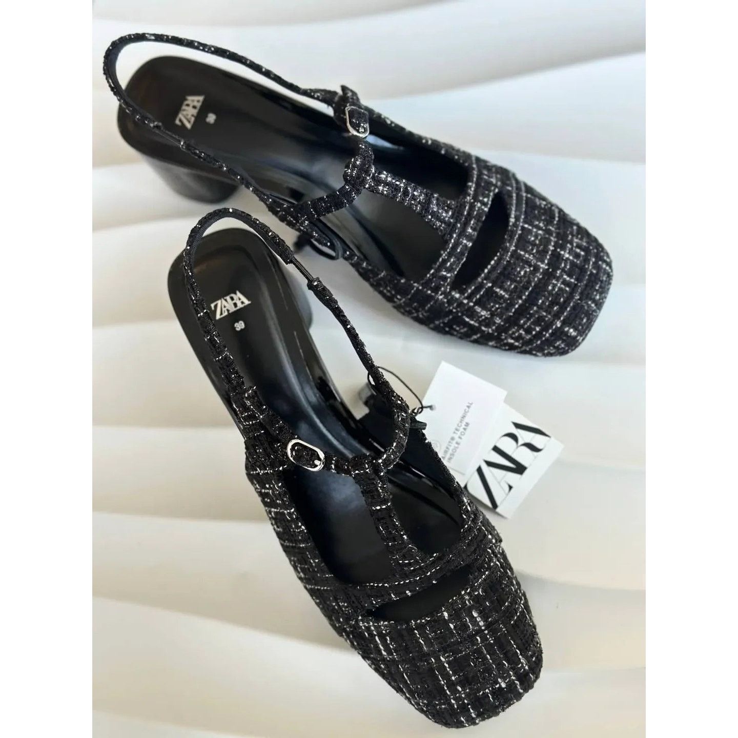 Zara RARE!!! ZARA Textured Slingbacks NWT Size US 8 / IT 38 - 1 Thumbnail