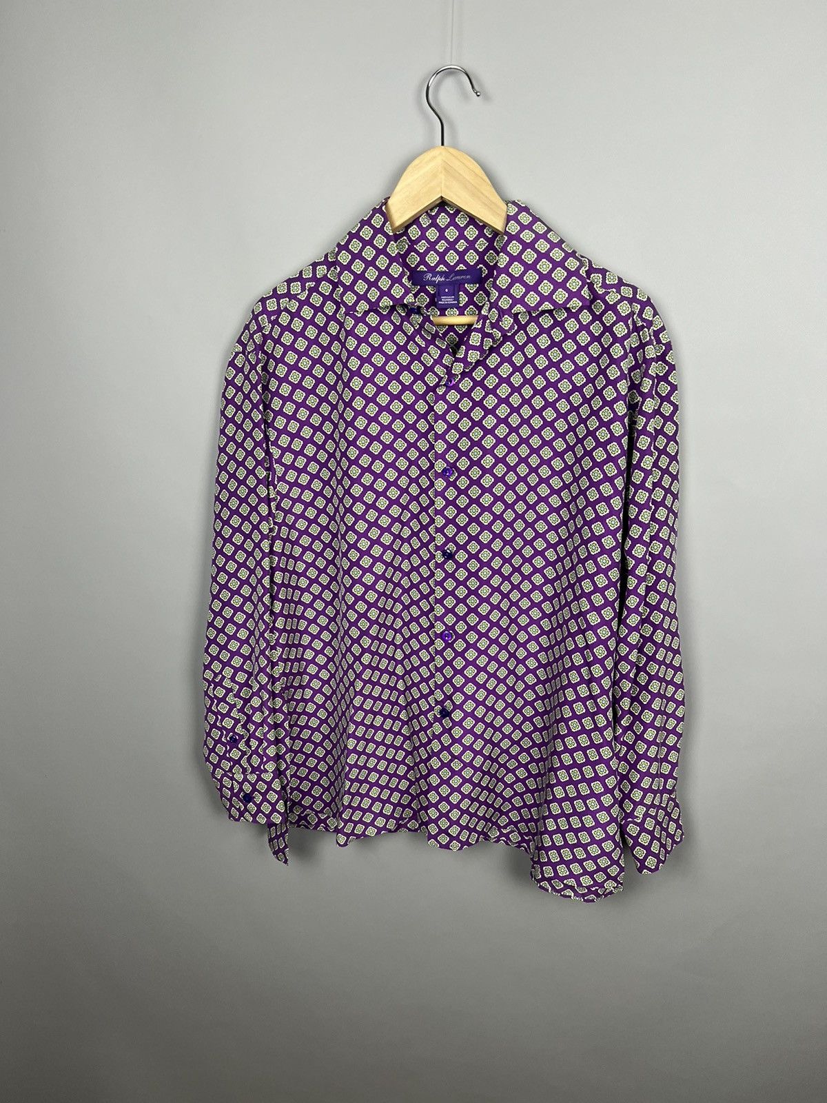Ralph Lauren Purple Label Ralph Lauren silk Shirt geometric print Rare Size M / US 6-8 / IT 42-44 - 7 Thumbnail