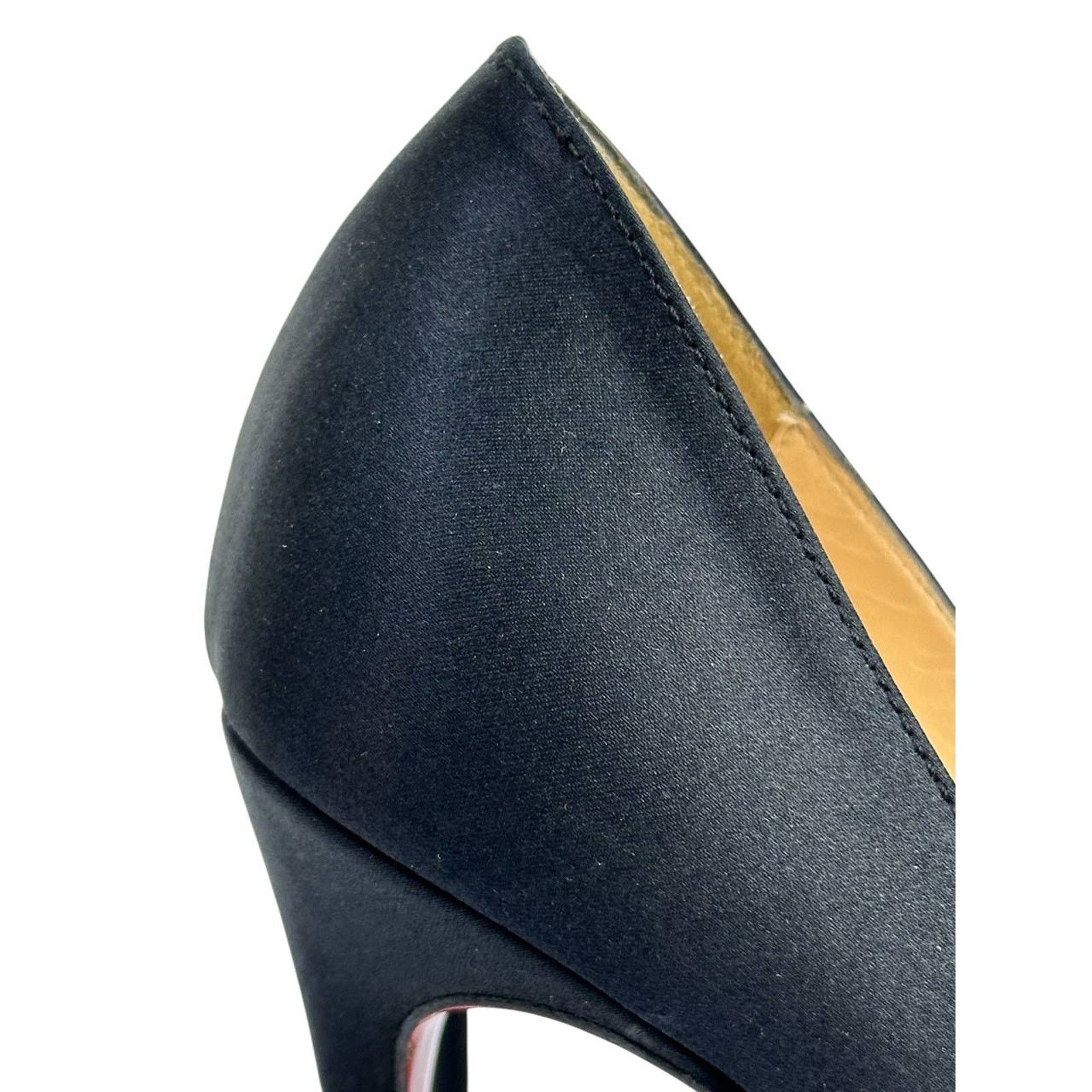 Christian Louboutin Christian Louboutin Black Satin Stiletto Pumps Heels Sz.38 Size US 7 / IT 37 - 4 Thumbnail