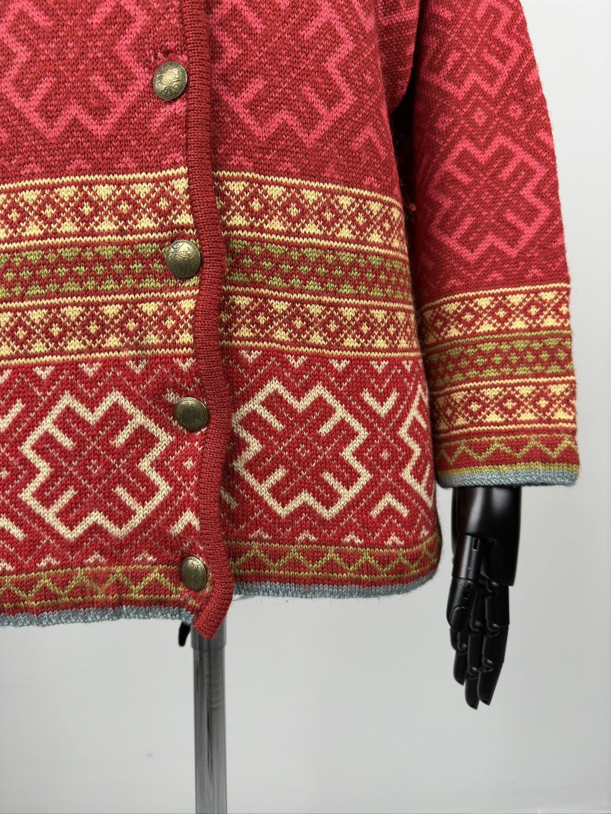 Other OLEANA 100% WOOL TRADITIONAL NORWEGIAN CARDIGAN SWEATER Size M / US 6-8 / IT 42-44 - 12 Thumbnail