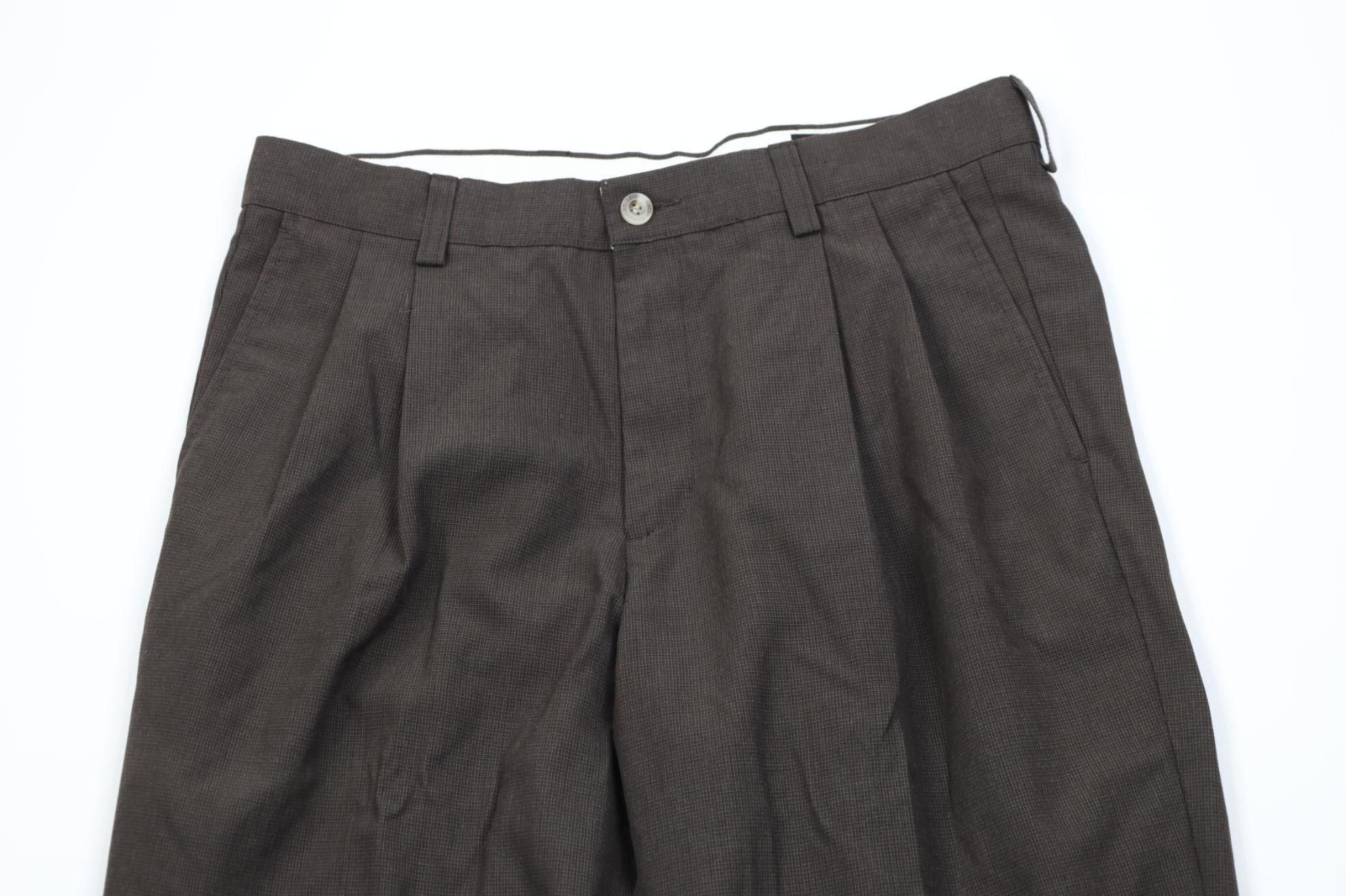 Levi's Vintage Y2K 2005 Levis Knit Wide Leg Chino Pants Brown Plaid Size US 34 / EU 50 - 2 Thumbnail