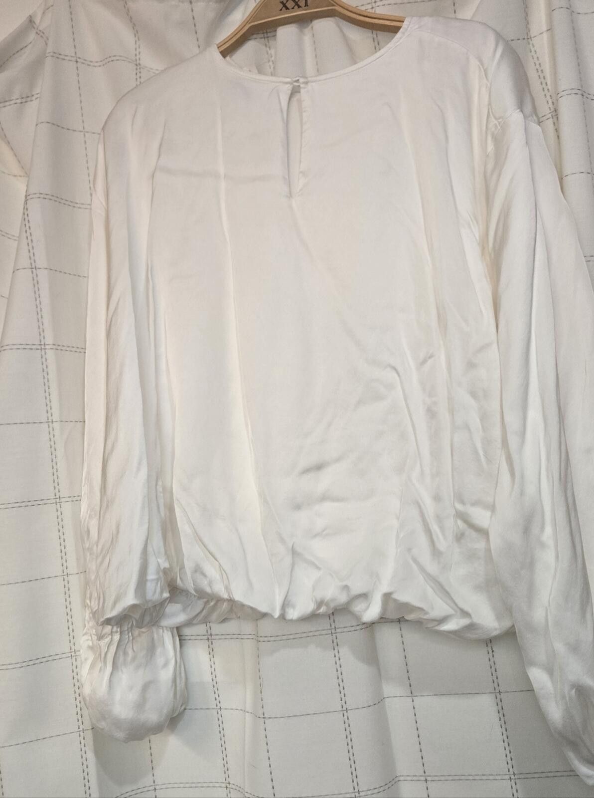 Madewell Madewell Long-Sleeve Bubble-Hem Top in Satin Size XL / US 12-14 / IT 48-50 - 3 Thumbnail