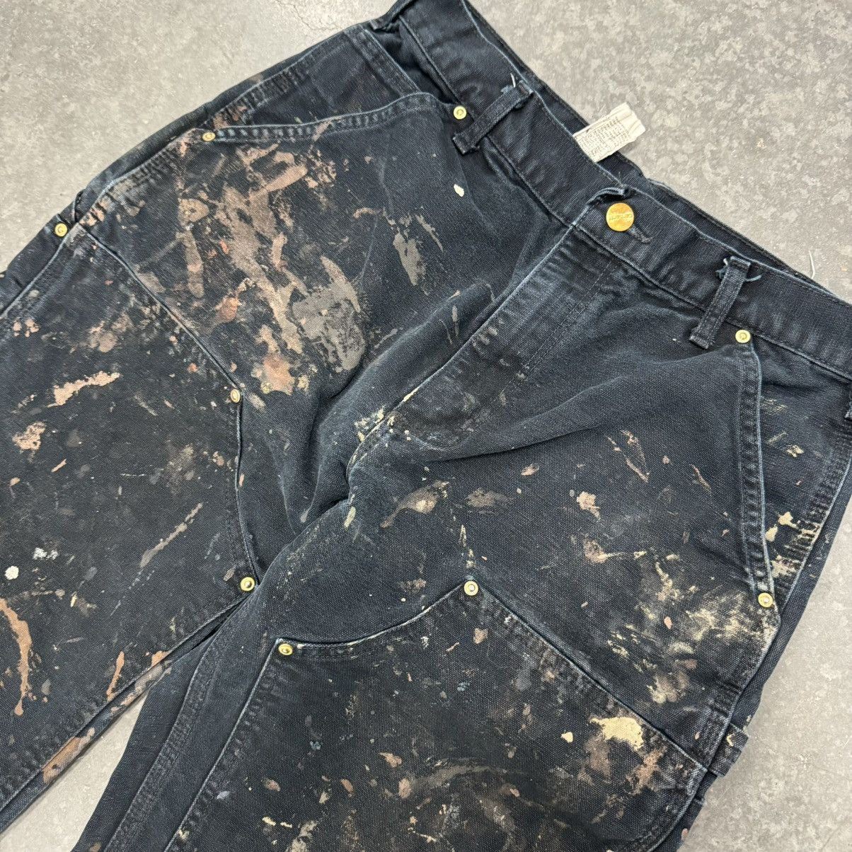 Carhartt × Vintage Vintage 90’s Carhartt paint splatter black double knee pants Size US 32 / EU 48 - 2 Thumbnail