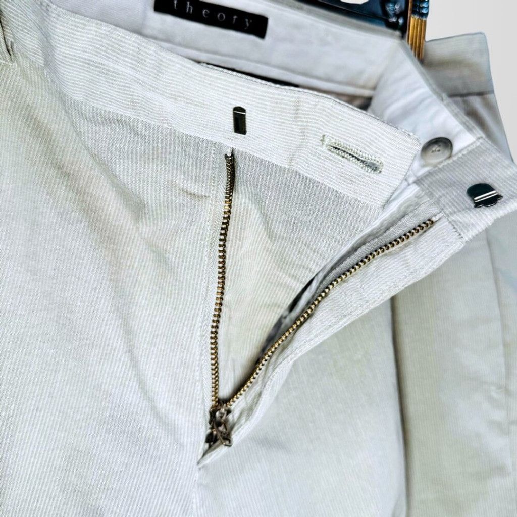Theory Theory Men's Pinstripe Flat Front Shorts in Beige - 33 Size US 33 - 8 Thumbnail