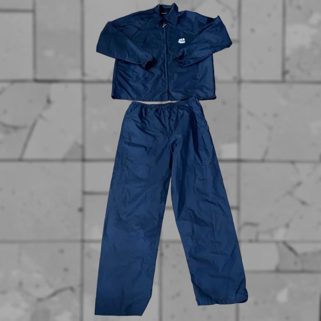 Vintage VINTAGE Duckster Men's Track Suit Nylon Blue Size Large Activewear Pebble Beach 90s Size 42R - 1 Thumbnail