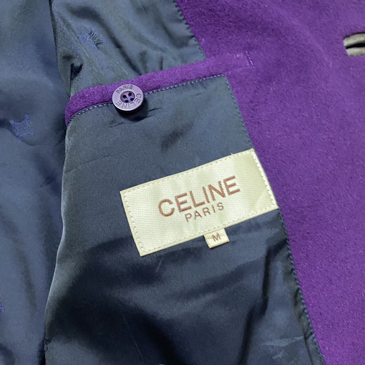 Celine Vintage Celine Paris Wool Button Luxury Jacket 1980s Size US M / EU 48-50 / 2 - 13 Thumbnail
