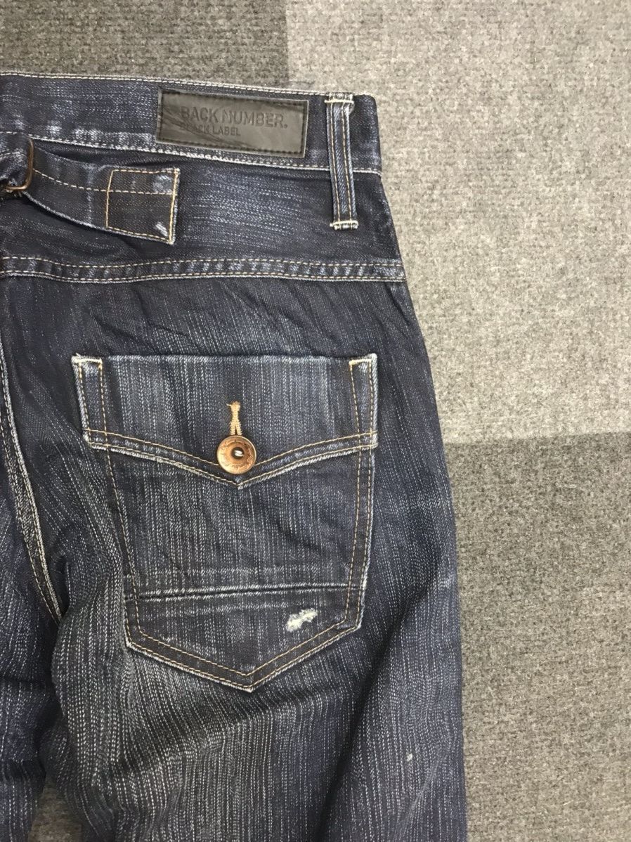 Japanese Brand BACK NUMBER Distressed Buckle Back Jeans Size US 31 - 12 Thumbnail