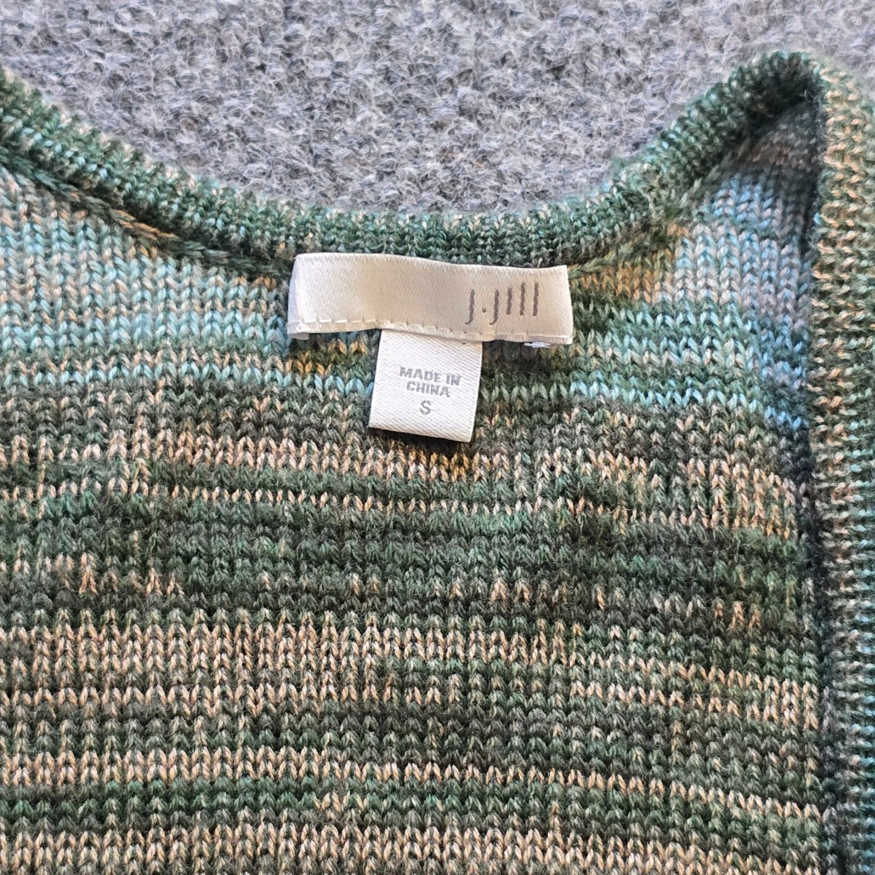 J. Jill J. Jill Sweater Cardigan Womens Size S Green Striped Open Pockets Capsule Style Regular Knit Sleeve Long Size S / US 4 / IT 40 - 5 Thumbnail