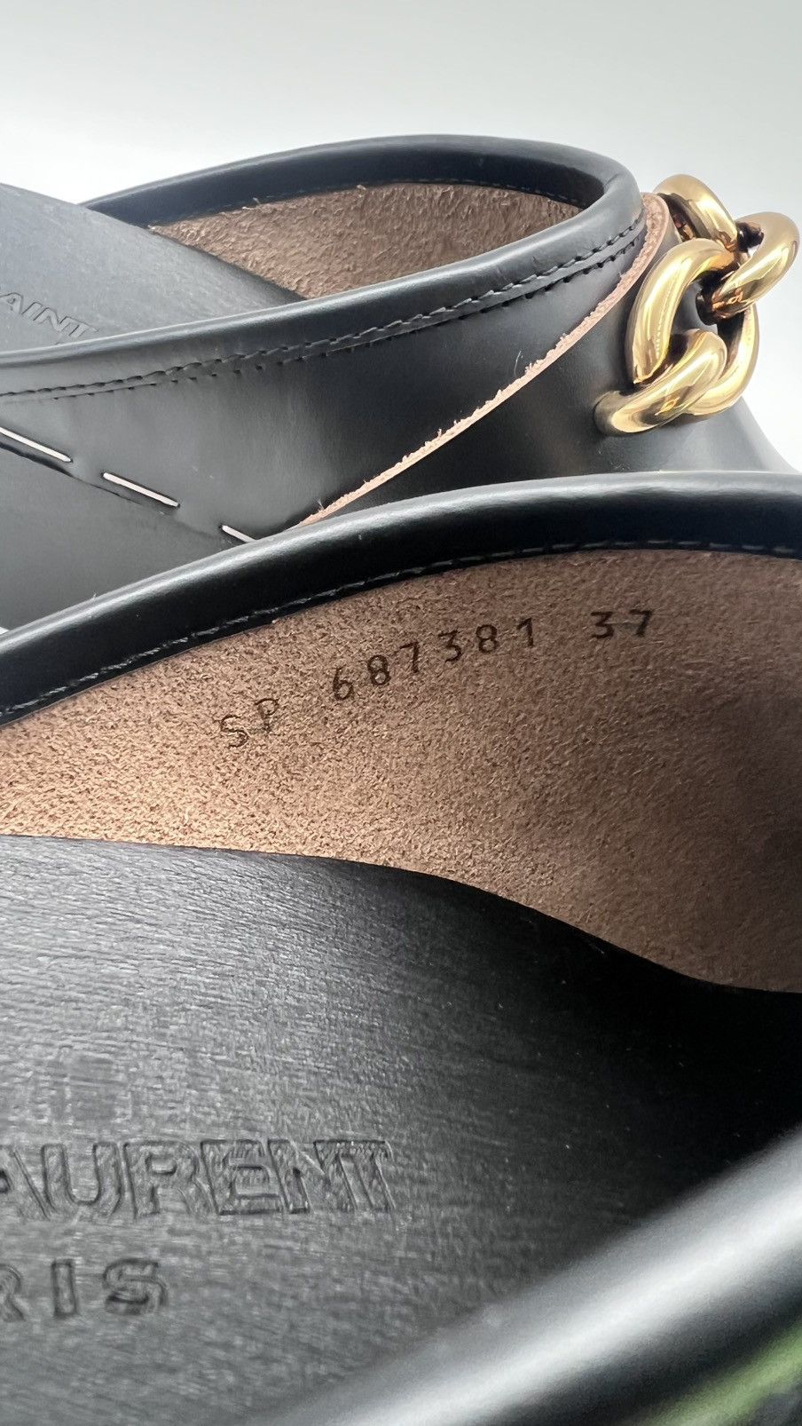 Saint Laurent Paris New Saint Laurent Le Maillon Clog IT 37/ US 7 Size US 7 / IT 37 - 7 Thumbnail