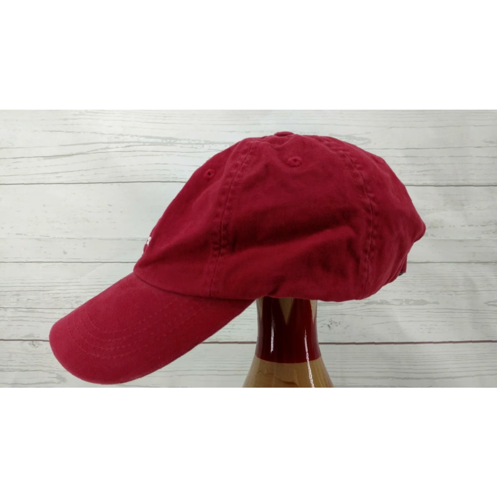 Vineyard Vines Vineyard Vines Distressed RED Strap Back Hat Cap Whale Birmingham Baseball Cap Men Adjustable Cotton Cap Size ONE SIZE - 4 Thumbnail