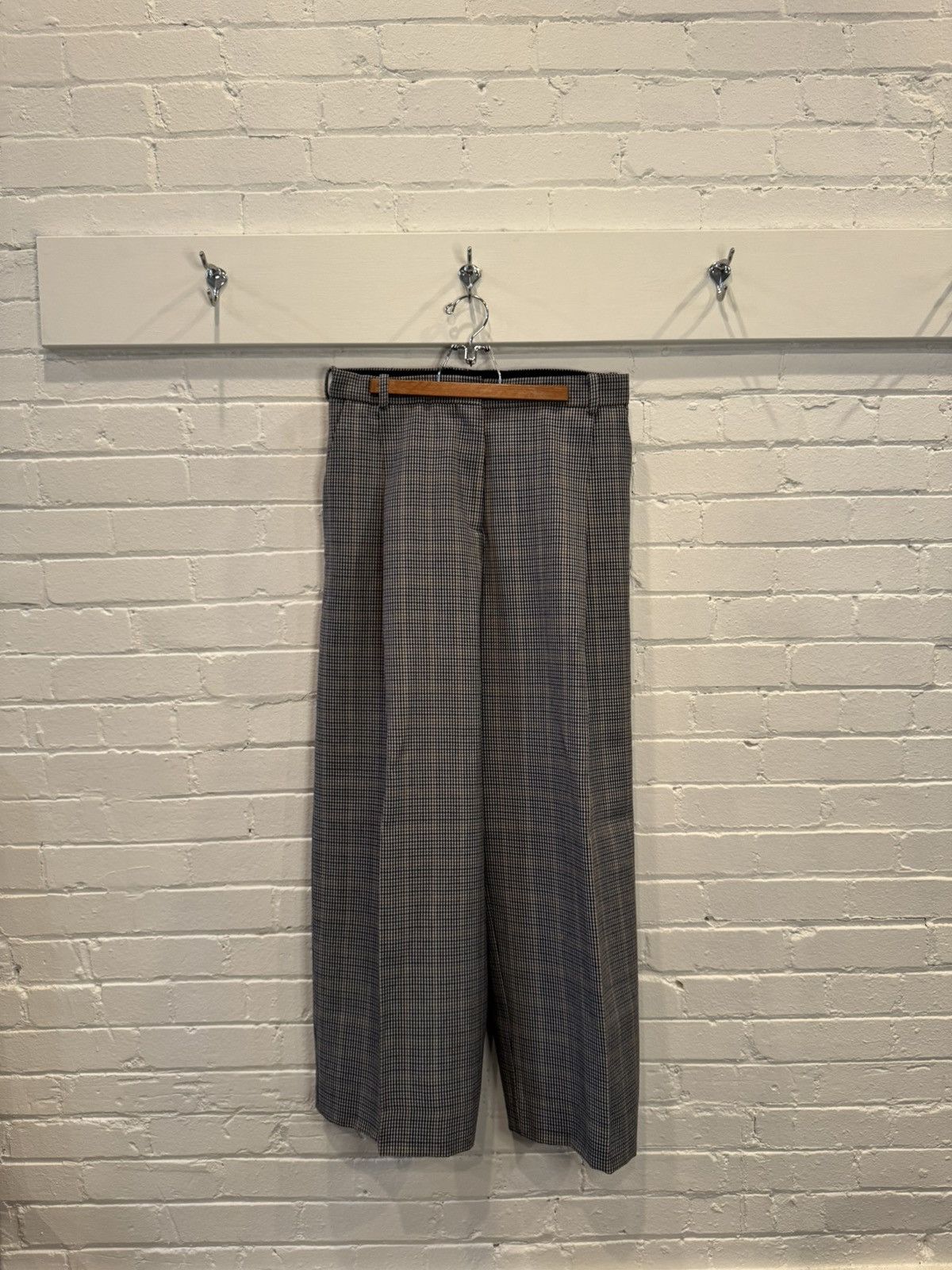 BOTTER Botter Wide Leg Oversized Blue Houndstooth Trousers Size US 32 / EU 48 - 1 Thumbnail