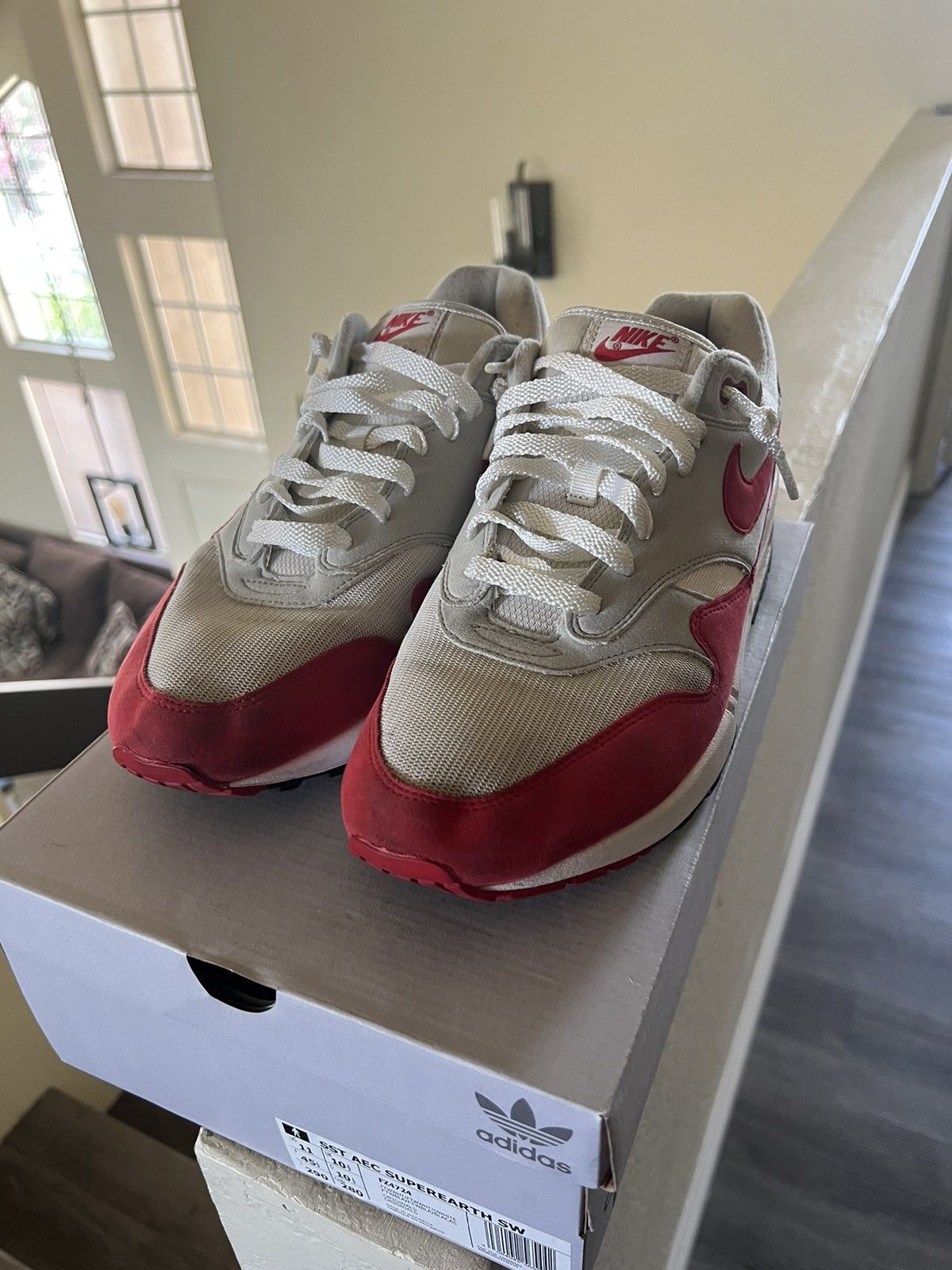 Nike Air max 1 Red/White size 11 Size US 11 / EU 44 - 5 Thumbnail