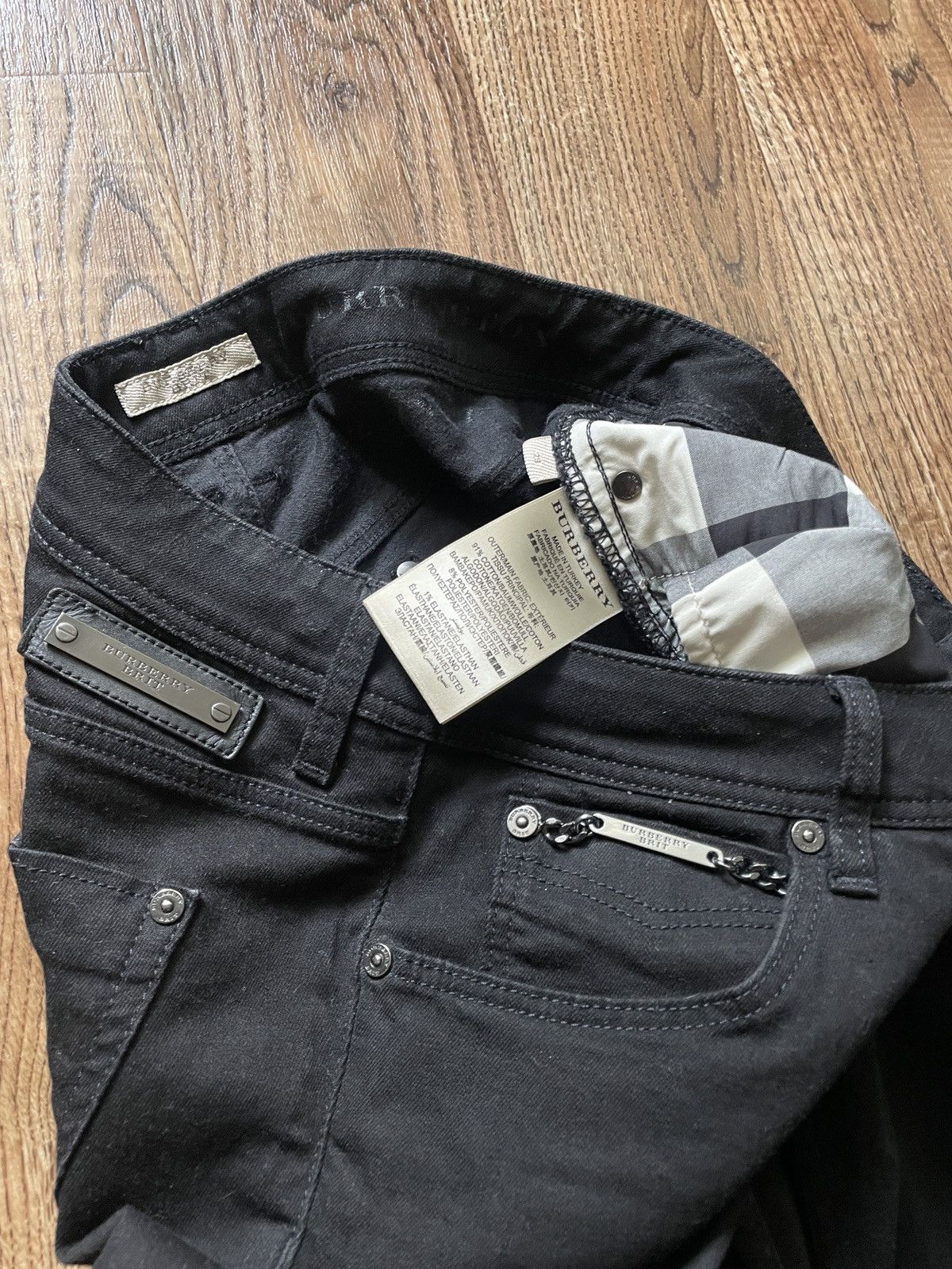Burberry Burberry Brit Zipped Black Jeans Size 29" - 12 Thumbnail