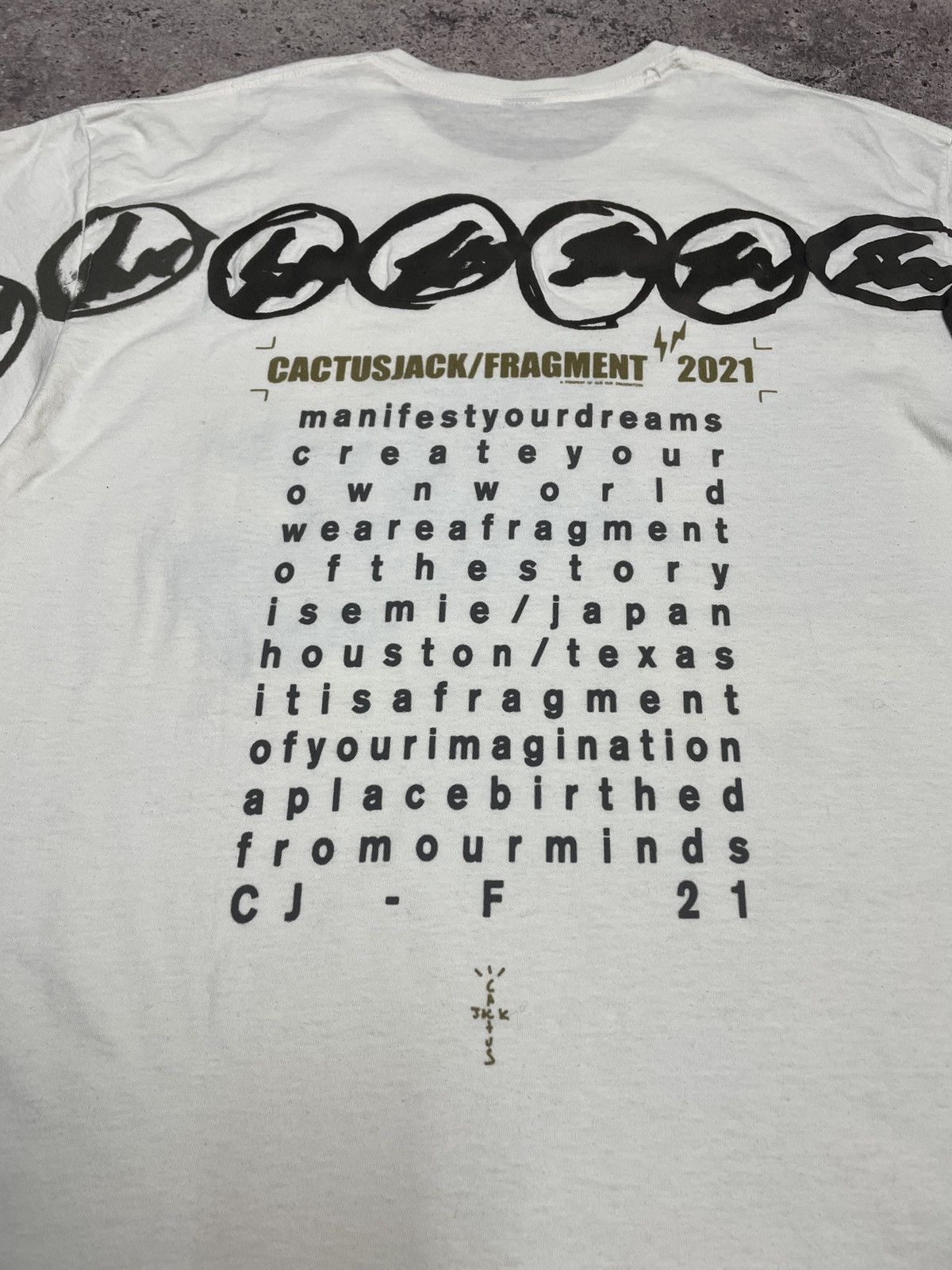 Travis Scott Travis Scott Cactus Jack T-shirt For Fragment Manifest Tee Size US L / EU 52-54 / 3 - 11 Thumbnail