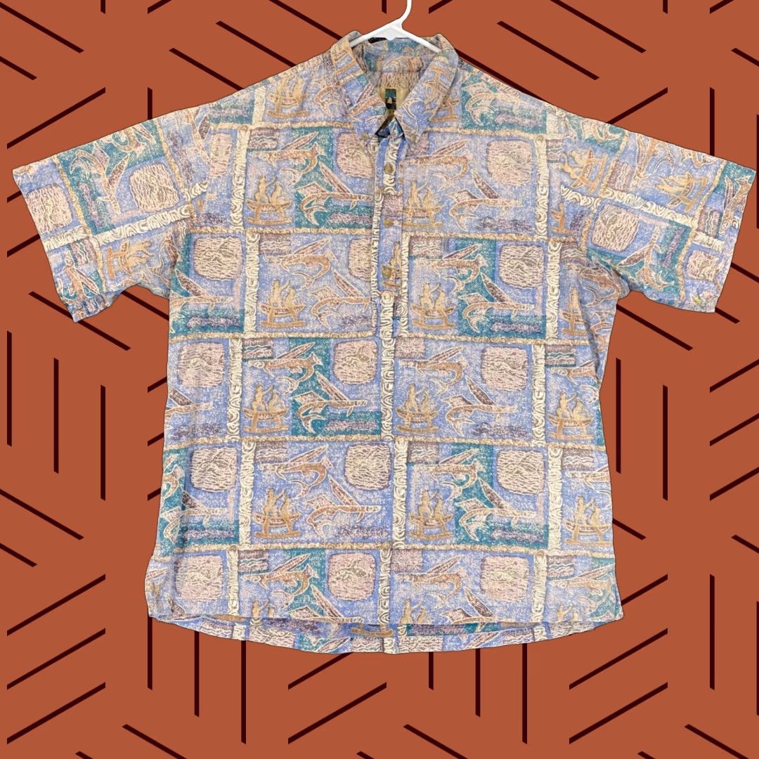 Vintage VINTAGE Kahala Hawaiian Shirt Mens XL Short Sleeve Blue Floral Fish 1/2 Button Down Casual Summer Holiday Size US XL / EU 56 / 4 - 1 Thumbnail