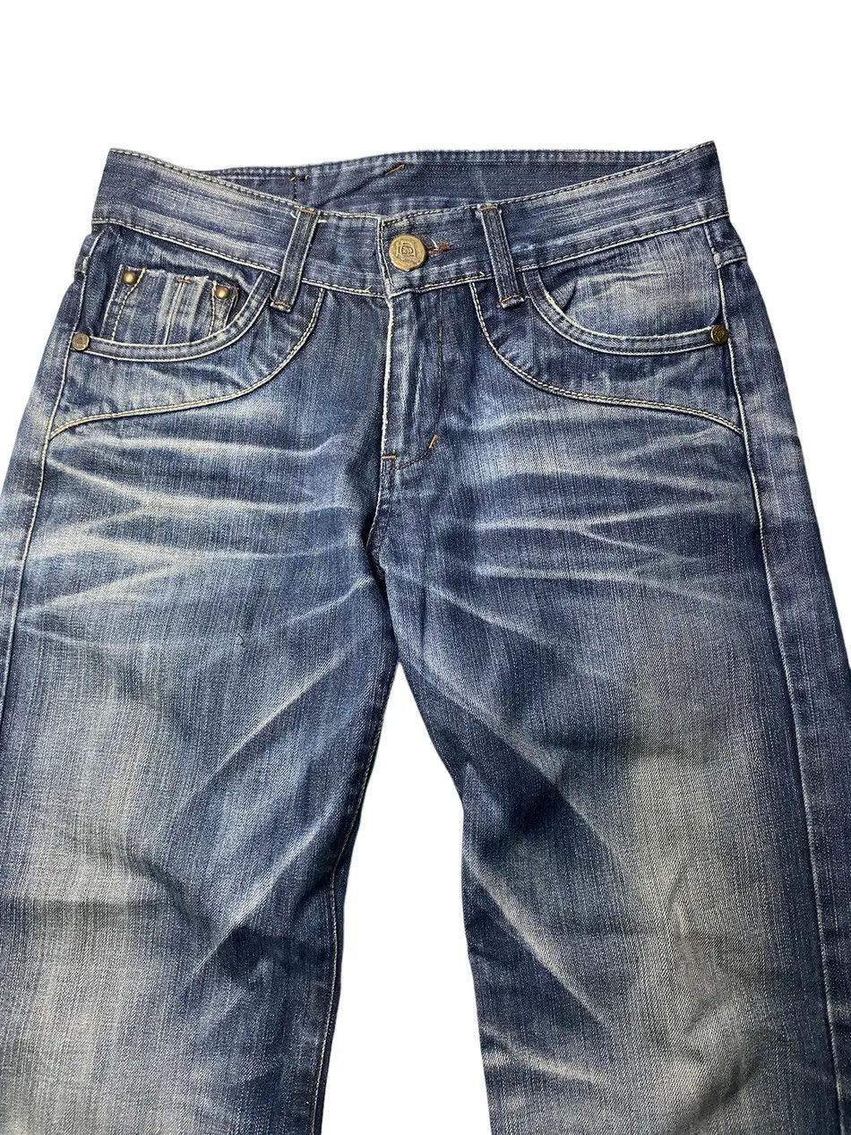 Japanese Brand Authentic Flared Seawash Straight Cut Jeans Denim Size US 32 / EU 48 - 3 Thumbnail