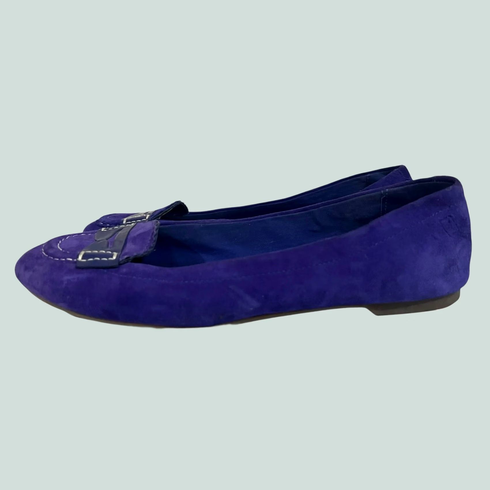 Sperry VINTAGE Sperry Ballet Flats Brooks Vivid Spectral Blue Suede Slip On 7.5 Womens Flat Casual Business Party/Cocktail Size US 8 / IT 38 - 1 Thumbnail