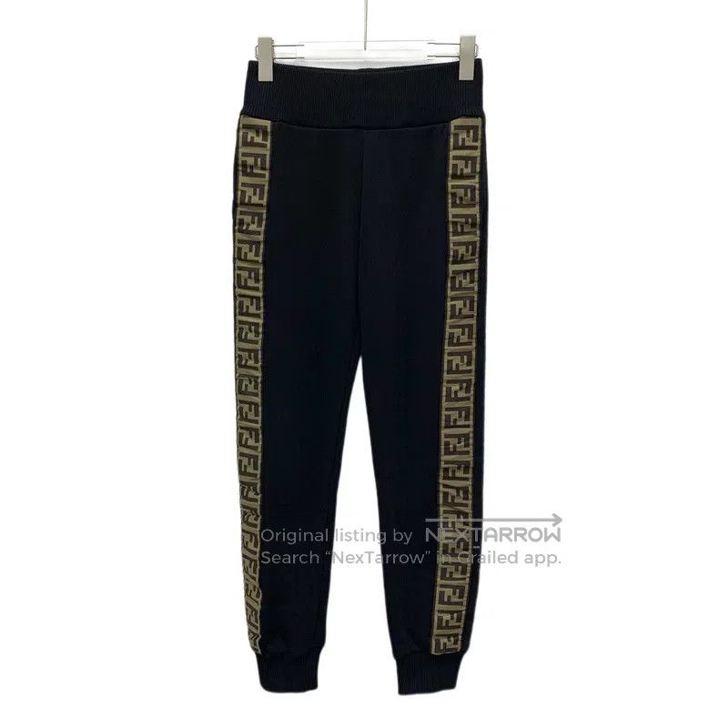 Fendi Fendi Black Side Logo Letter Cotton Drawstring Casual Spor Size 25" / US 0 / IT 36 - 1 Thumbnail
