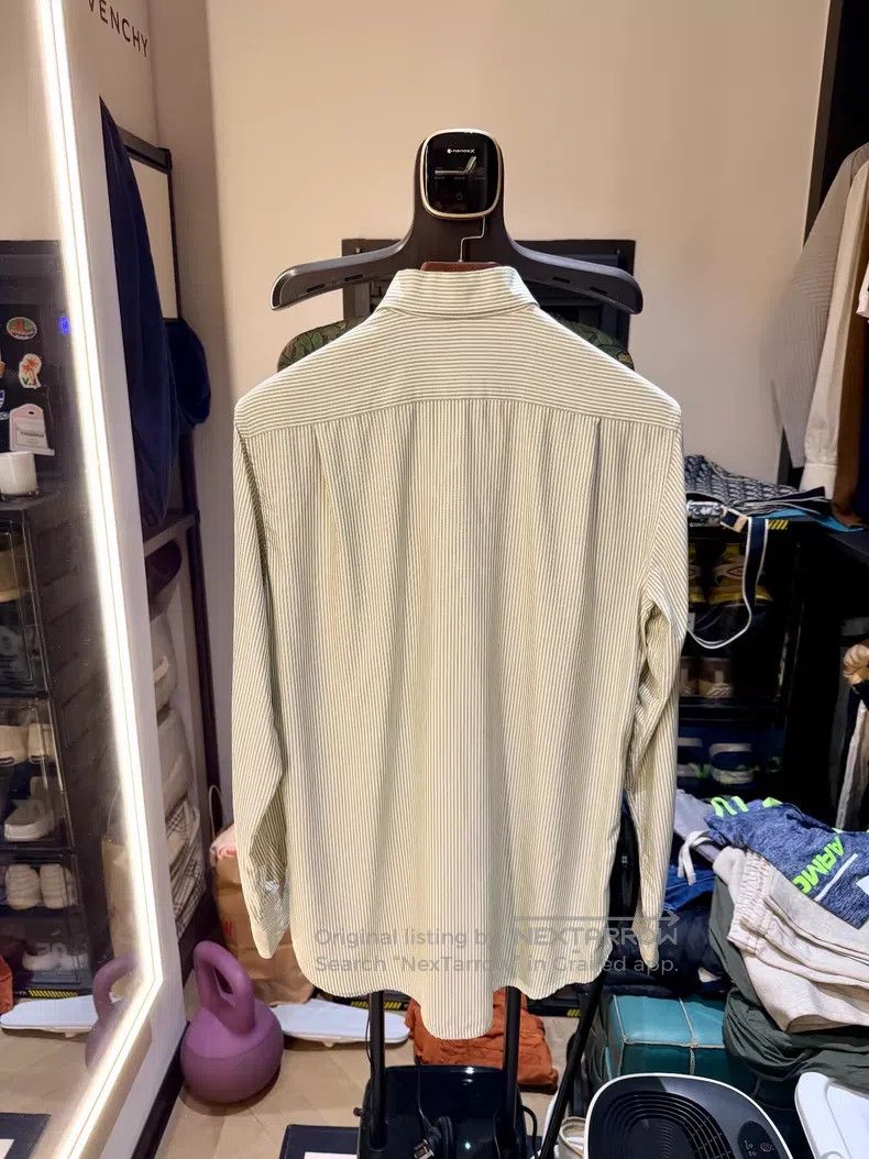 Loro Piana Loro Piana Green Striped Men's Mulberry Silk Long Sleeve S Size US M / EU 48-50 / 2 - 5 Thumbnail