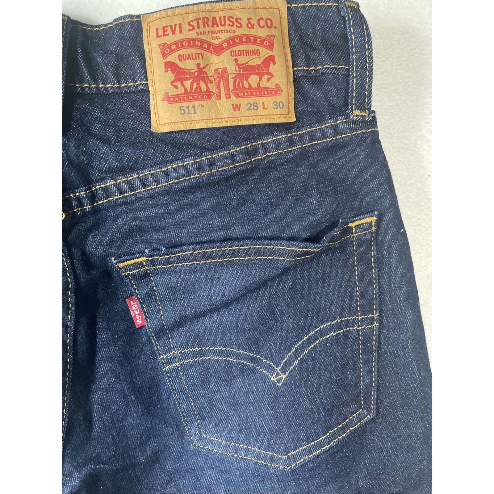 Levi's Levis 511 Men’s 28 X 30 Jeans Slim Stretch Dark Blue Denim Size US 28 / EU 44 - 5 Thumbnail