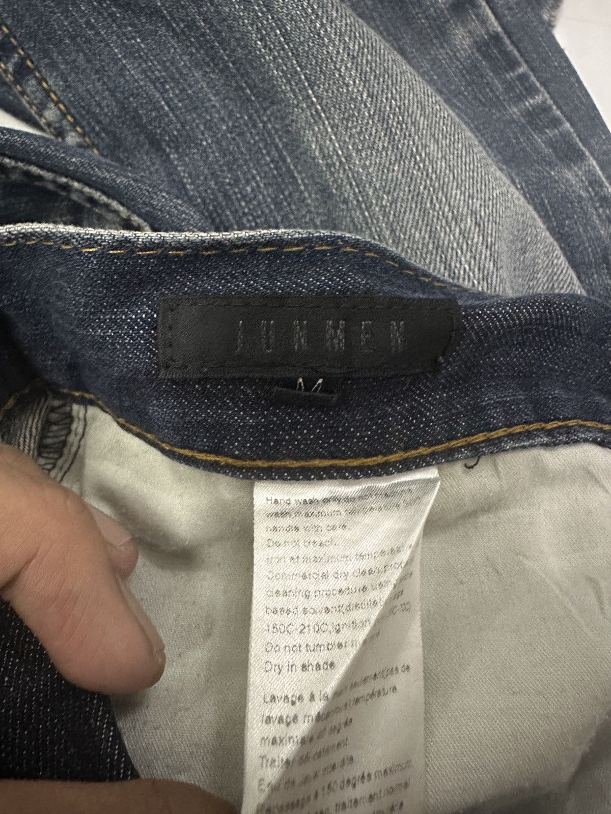 Japanese Brand Vintage JUNMEN Cross Design Distressed Jeans Size US 32 / EU 48 - 18 Thumbnail
