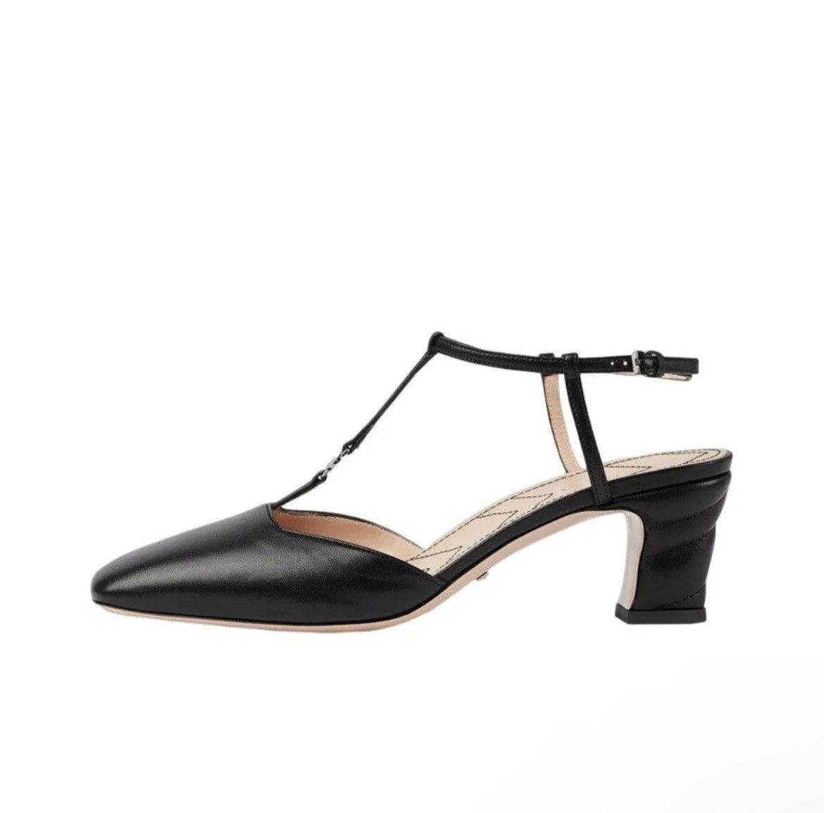 Gucci Gucci Double G T-Bar Leather Pumps size 38.5 Size US 8.5 / IT 38.5 - 2 Thumbnail