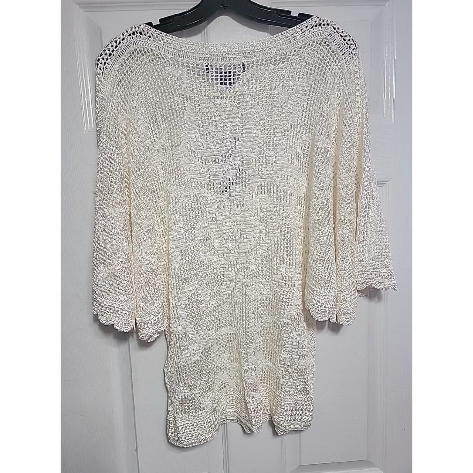 Ralph Lauren Purple Label VINTAGE Ralph Lauren Purple Label Crochet Sweater Pullover Lace Cream M Womens Size M / US 6-8 / IT 42-44 - 5 Thumbnail