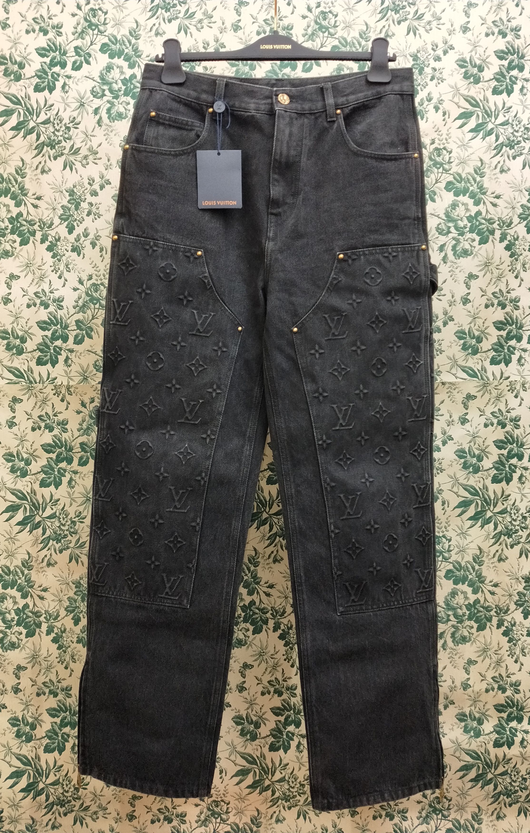 Louis Vuitton Monogram Detail Carpenter Denim Pants | Grailed