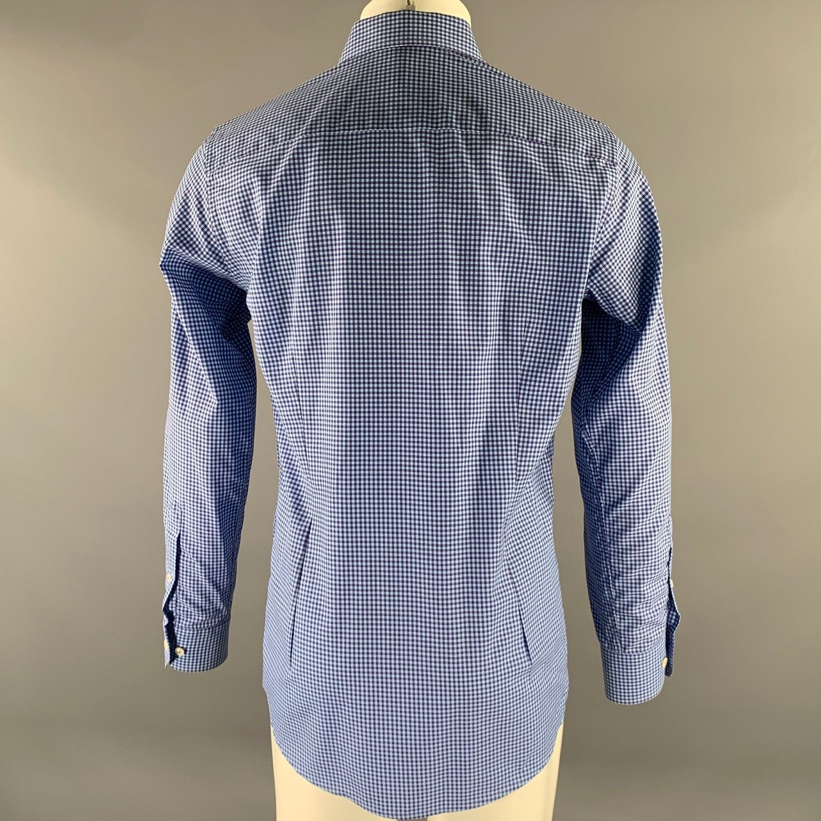 Eton ETON Size S Blue Purple Gingham Cotton Long Sleeve Shirt Size US S / EU 44-46 / 1 - 4 Thumbnail