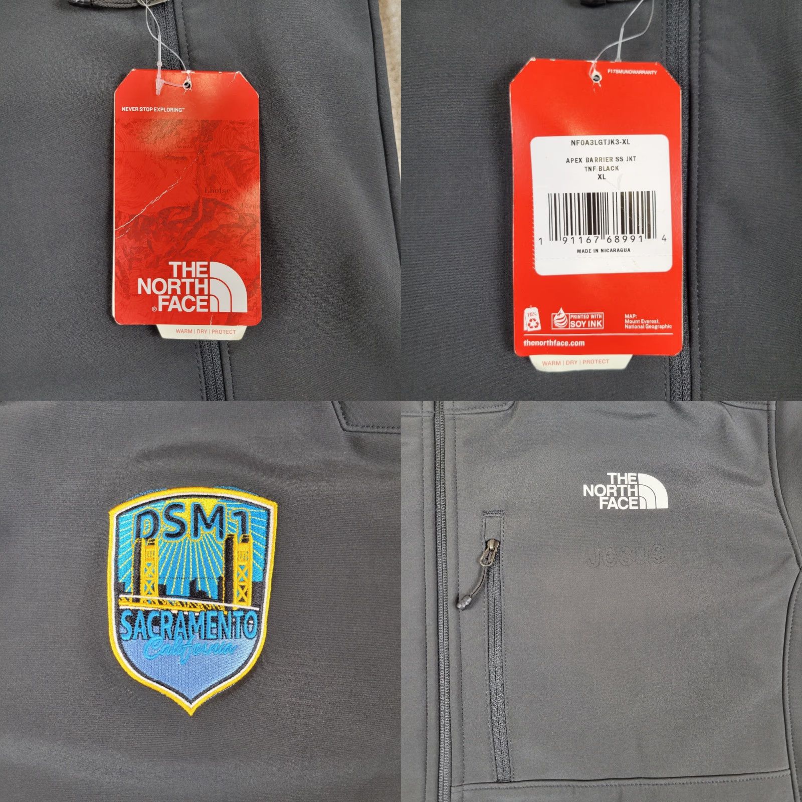 The North Face The North Face Jacket Mens XL Black Full Zip Softshell Windwall Apex Barrier Size US XL / EU 56 / 4 - 8 Thumbnail