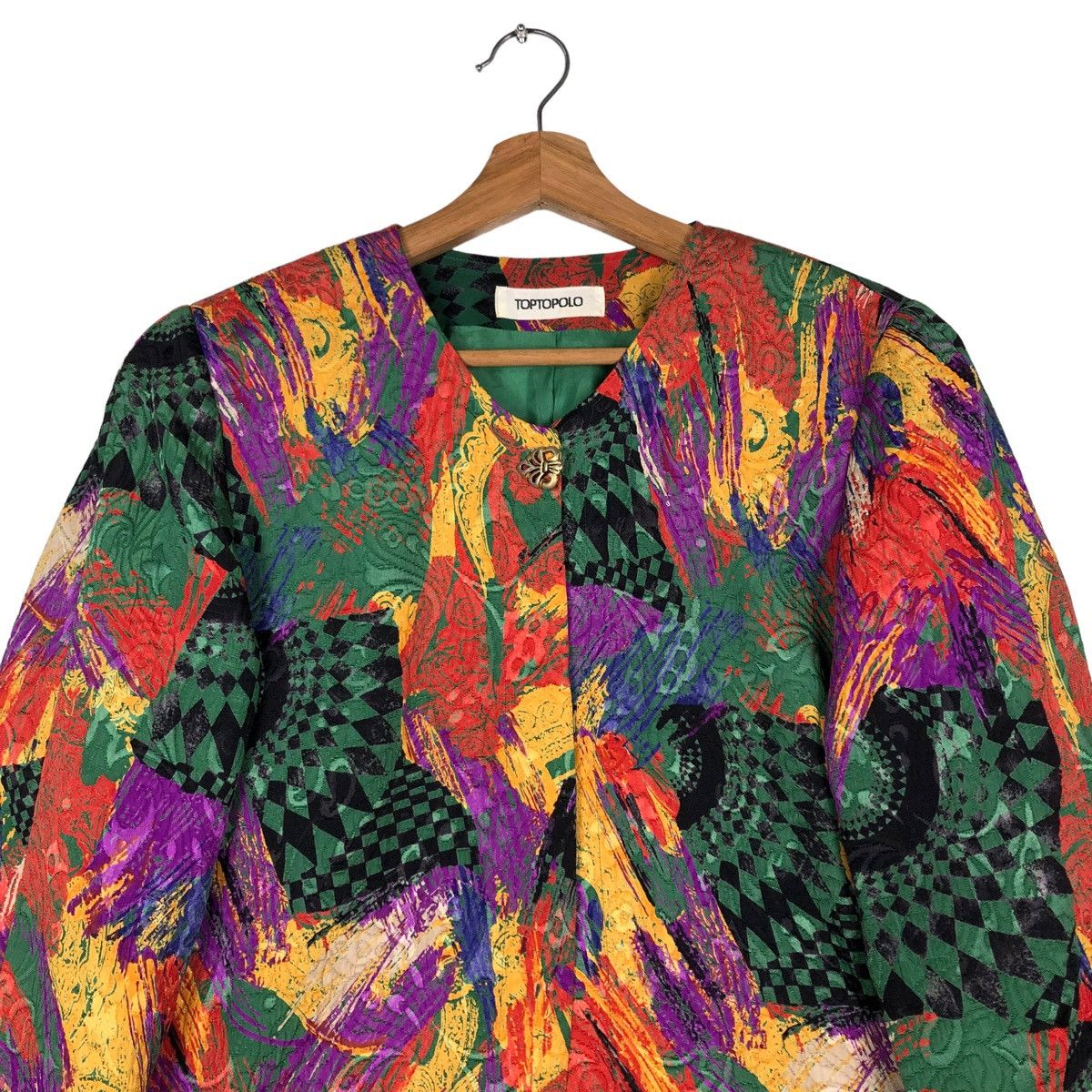 Japanese Brand VINTAGE COLOURFULL JACKET ART DESIGN TOPTOPOLO ISSEY MIYAKE Size US M / EU 48-50 / 2 - 3 Thumbnail