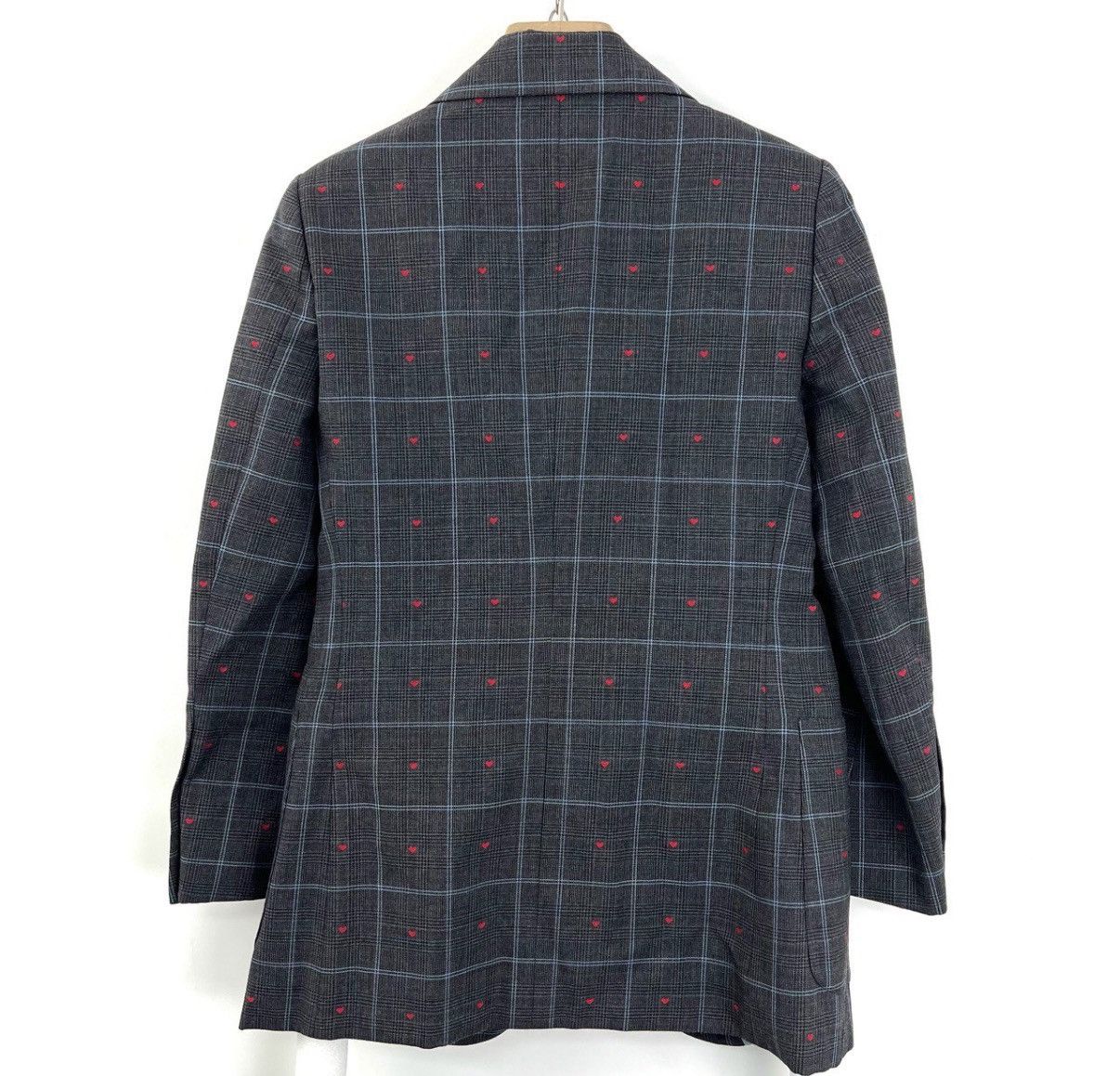 Gucci Gucci/Heart Embroidered Plaid Blazer K12 Size S / US 4 / IT 40 - 2 Thumbnail