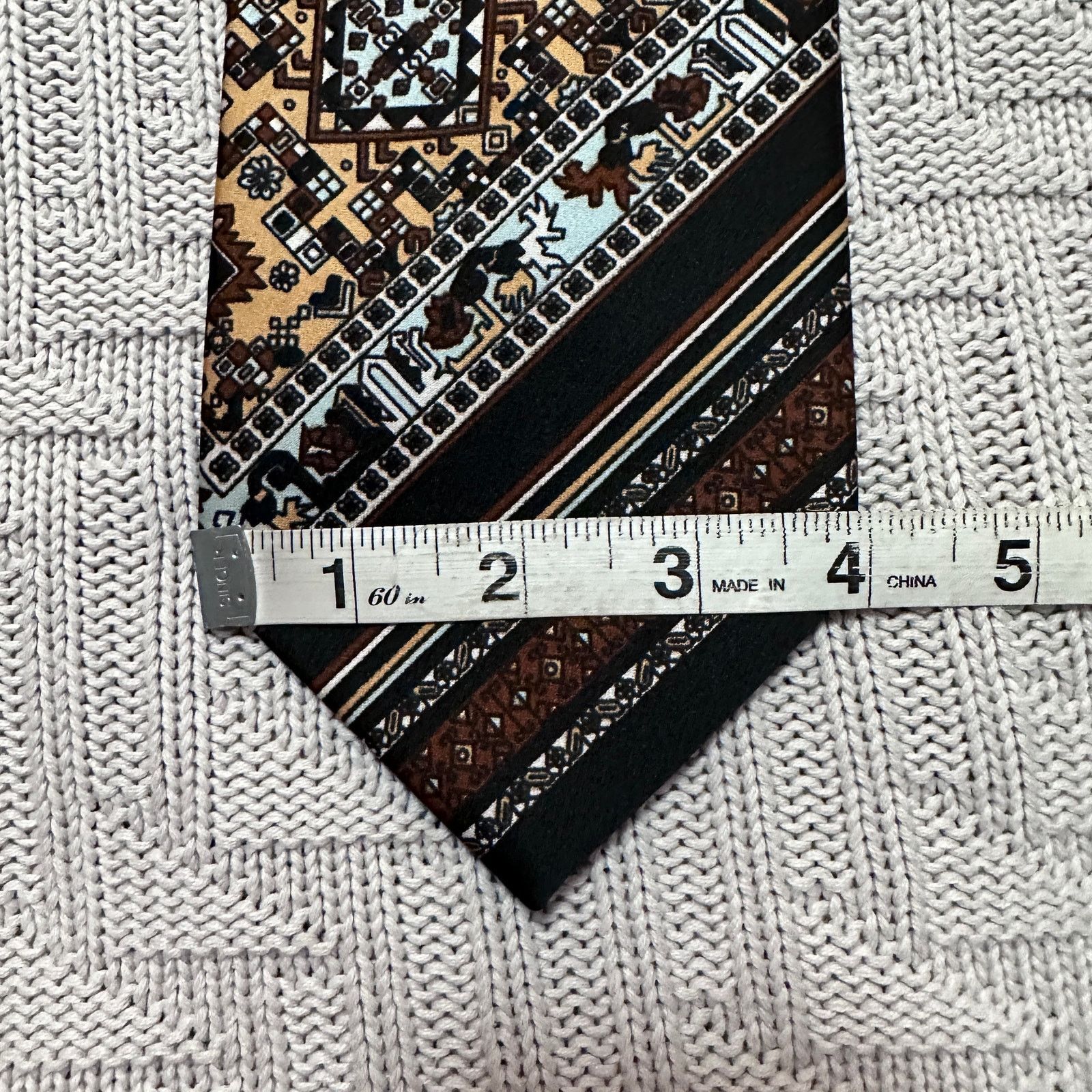 Vintage Vintage black and gold paisley men's tie Size ONE SIZE - 6 Thumbnail