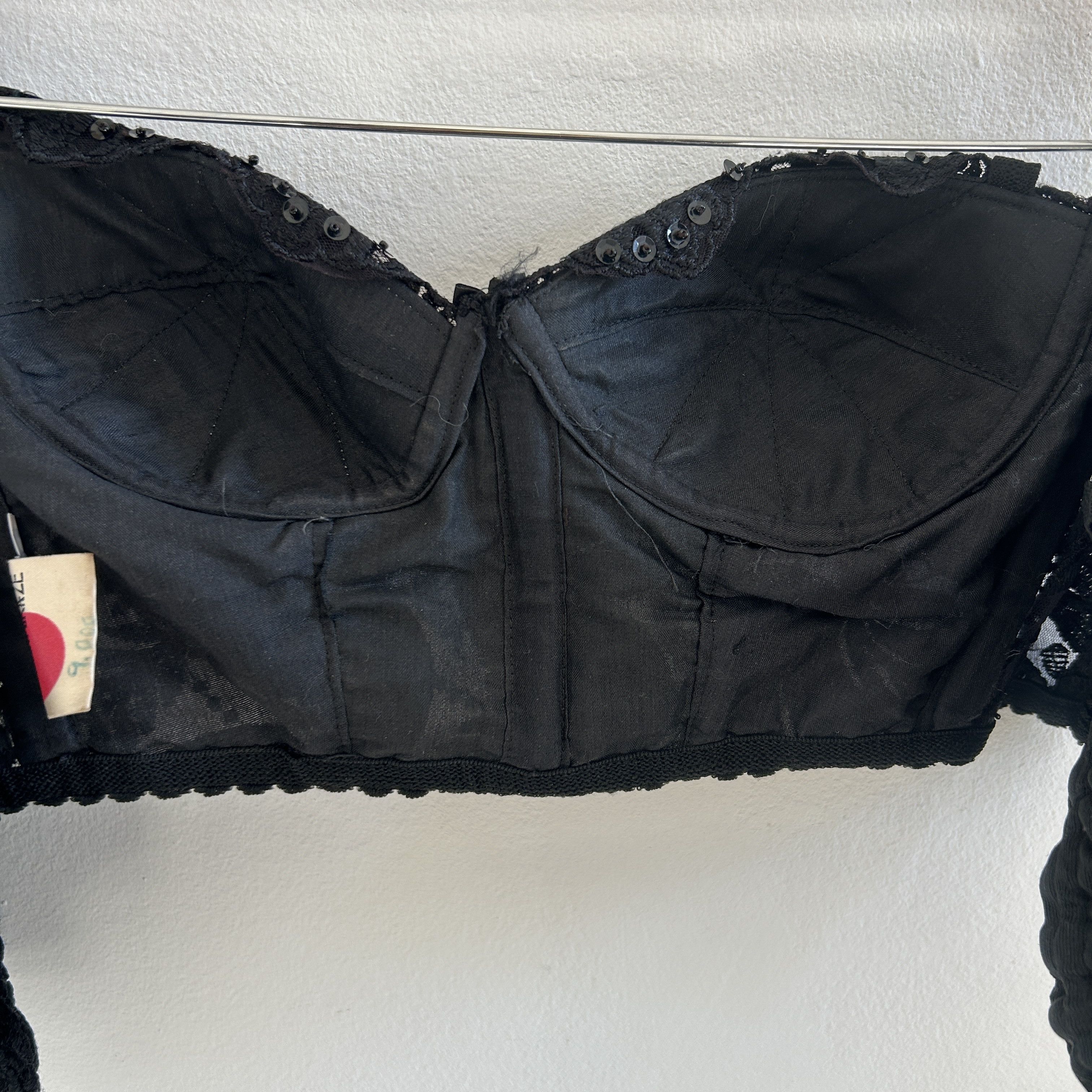 Vintage Vintage 90s Black Lace Bustier Top Size M / US 6-8 / IT 42-44 - 9 Thumbnail