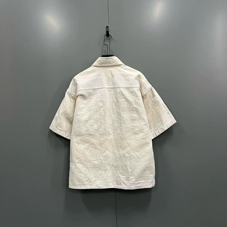 Louis Vuitton Louis Vuitton Beige plaid embroidered short-sleeved shirt 2 Size US XL / EU 56 / 4 - 2 Thumbnail