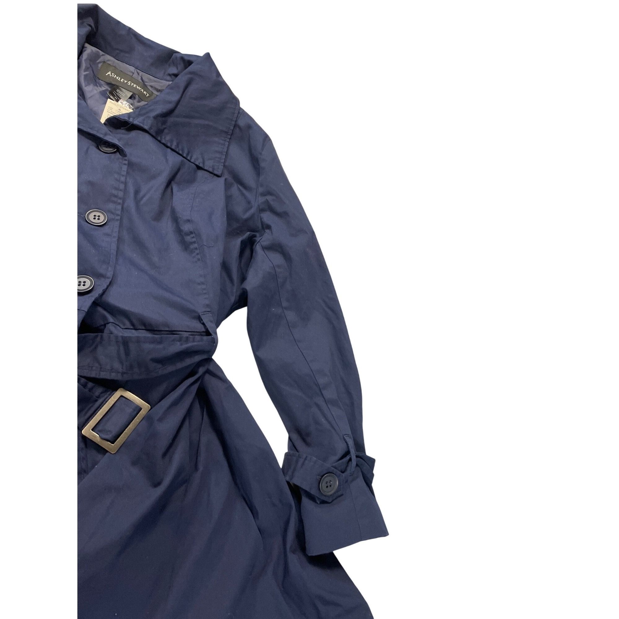 Other Ashley Stewart Womens Navy Blue trench peacock Coat Size 26 Size 4XL / US 24-26 - 4 Thumbnail