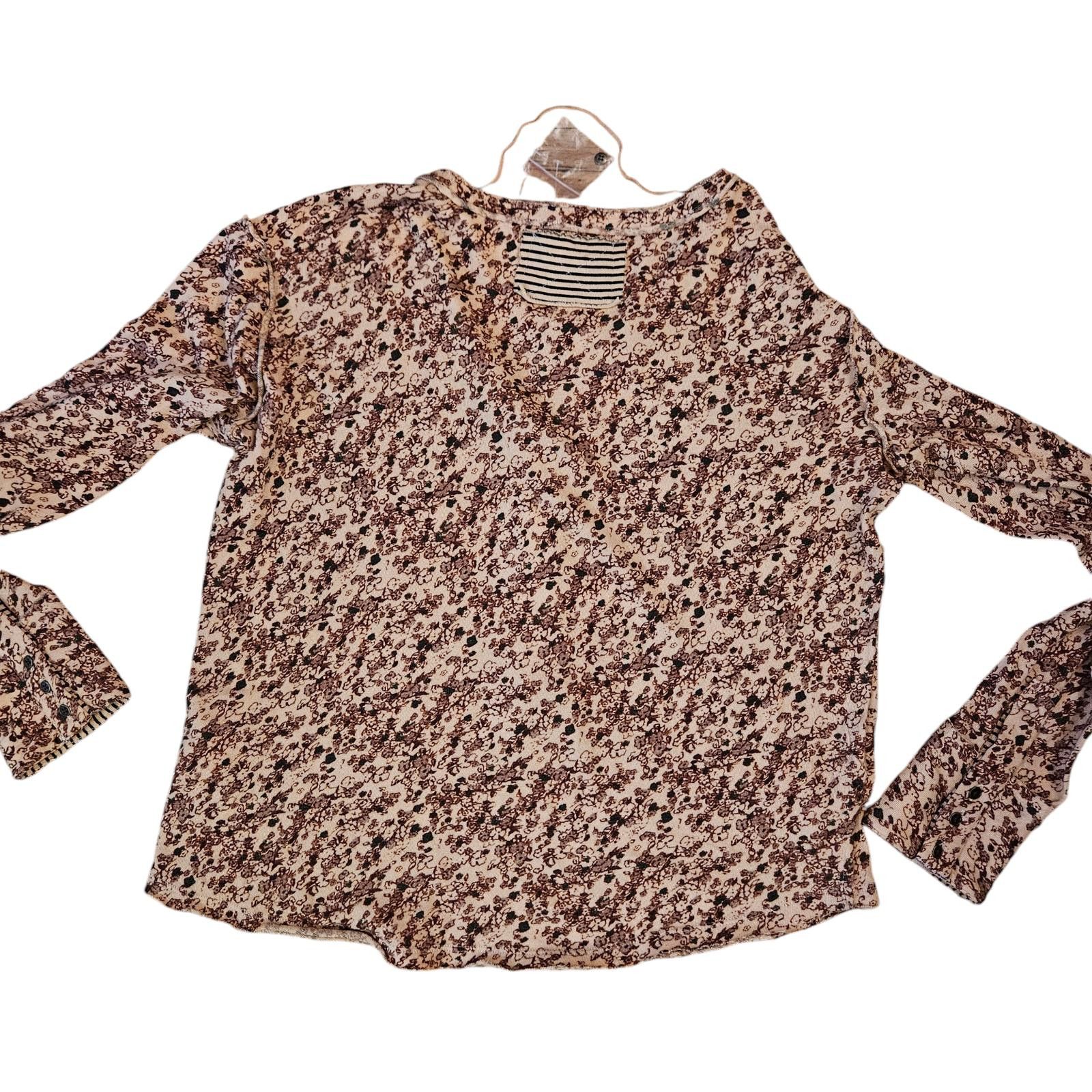 Designer We The Free by Free People Women's Floral Henley Top, Size L Size L / US 10 / IT 46 - 1 Thumbnail