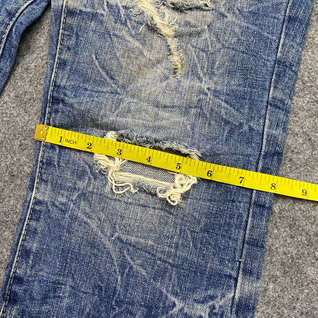 If Six Was Nine 💥Flare💥Vintage Ozz First Pikball Distressed Denim Size US 32 / EU 48 - 7 Thumbnail