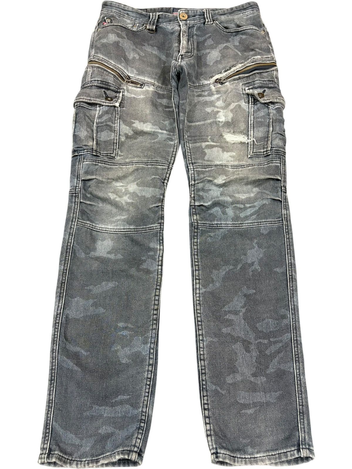 Japanese Brand Vintage Japanese Camo Style Distressed Tactical Cargo Jeans Size US 31 - 1 Thumbnail