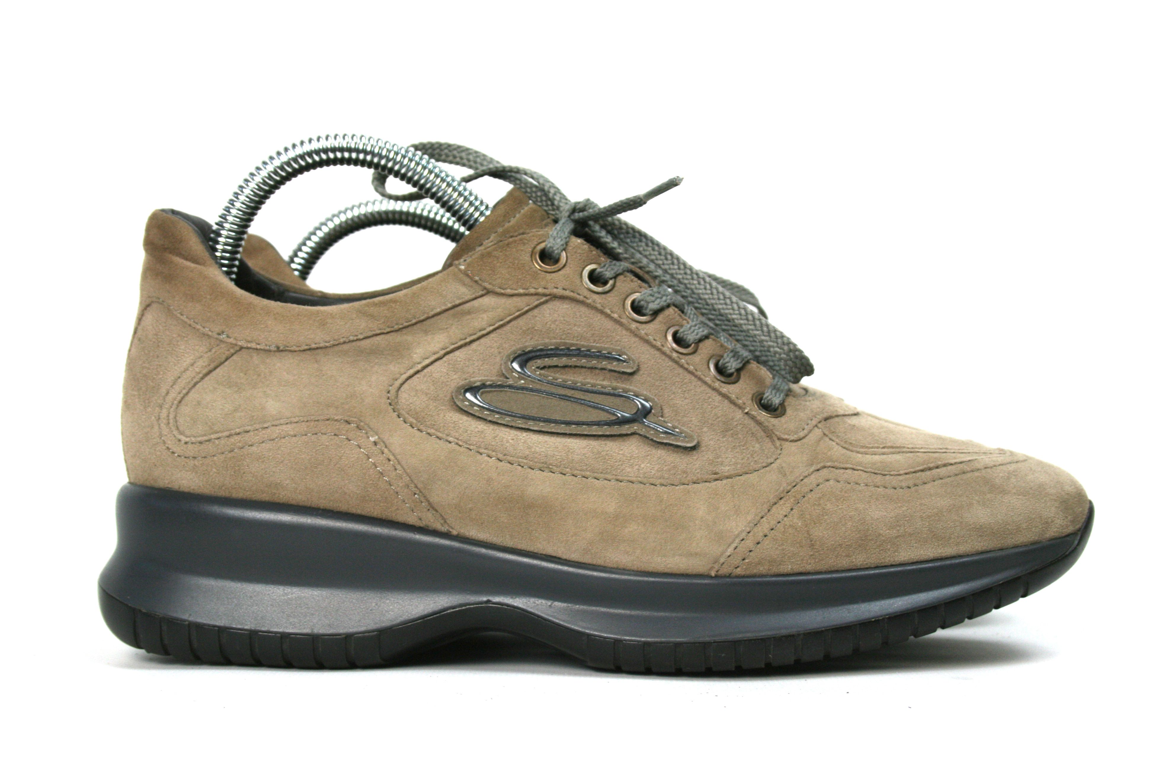 Santoni Club Suede S Logo Sneakers Size US 9.5 / IT 39.5 - 3 Thumbnail
