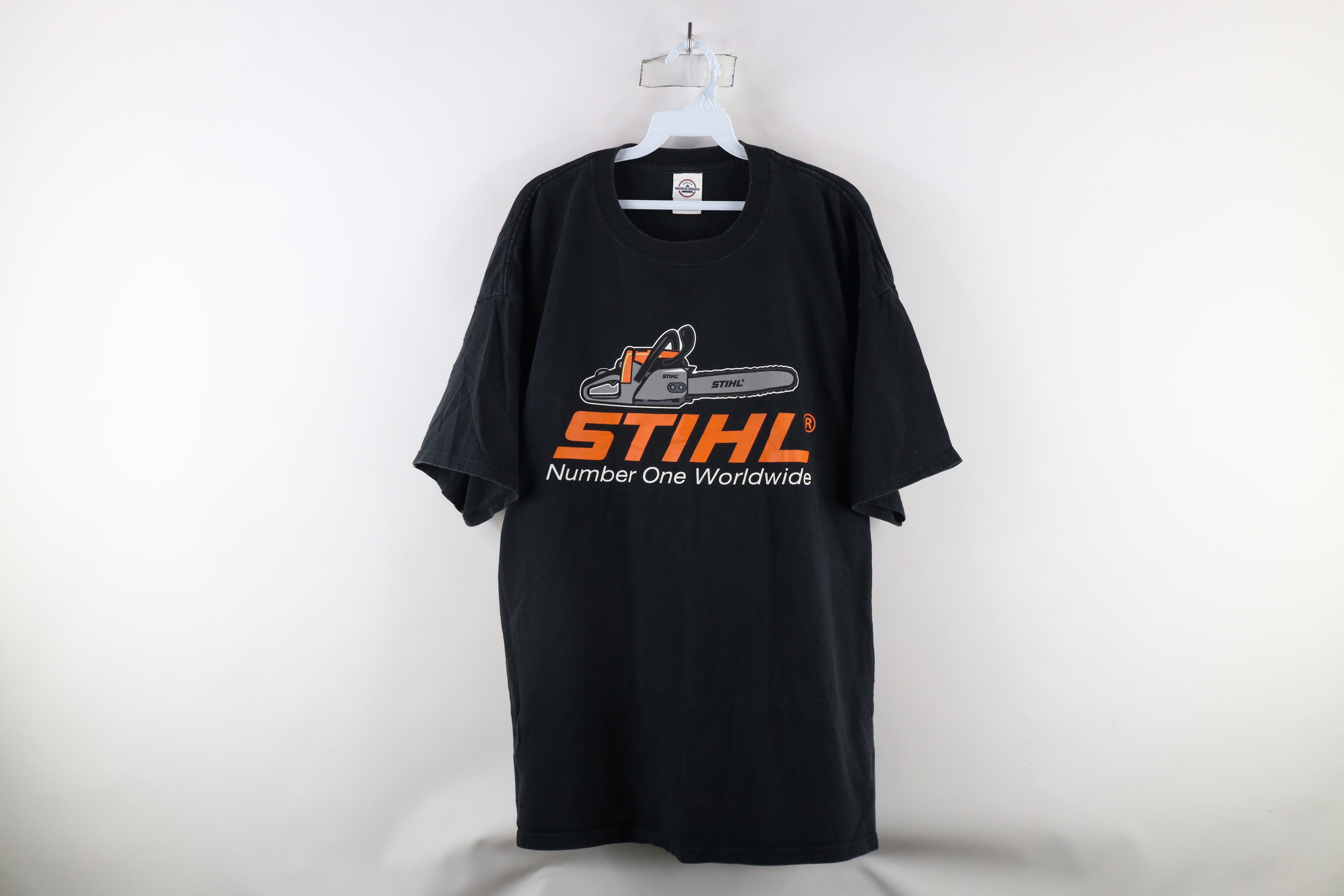 Vintage Vintage 90s Streetwear Out Stihl Chainsaw T-Shirt Black Size US XXL / EU 58 / 5 - 1 Thumbnail