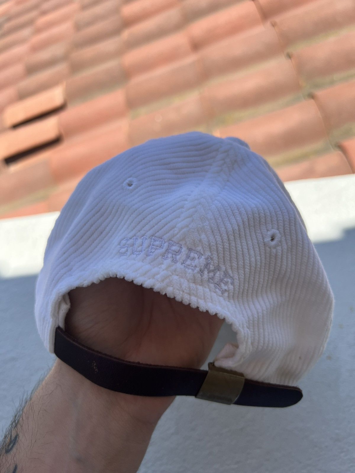 Supreme Corduroy Supreme S Hat White Size ONE SIZE - 4 Thumbnail