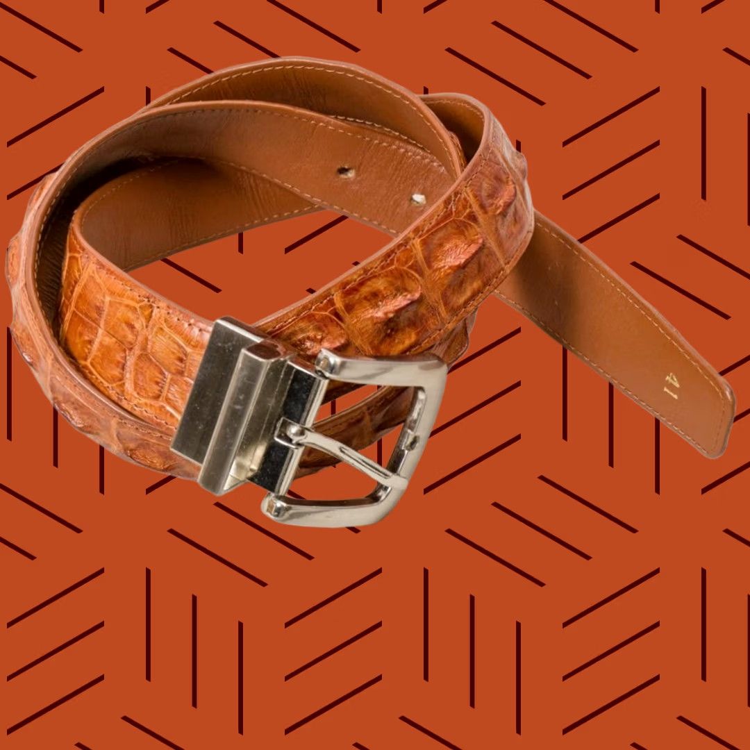 Skin VINTAGE Luxury Reptile Leather Skin Men's Belt Size 40 - 1 Thumbnail