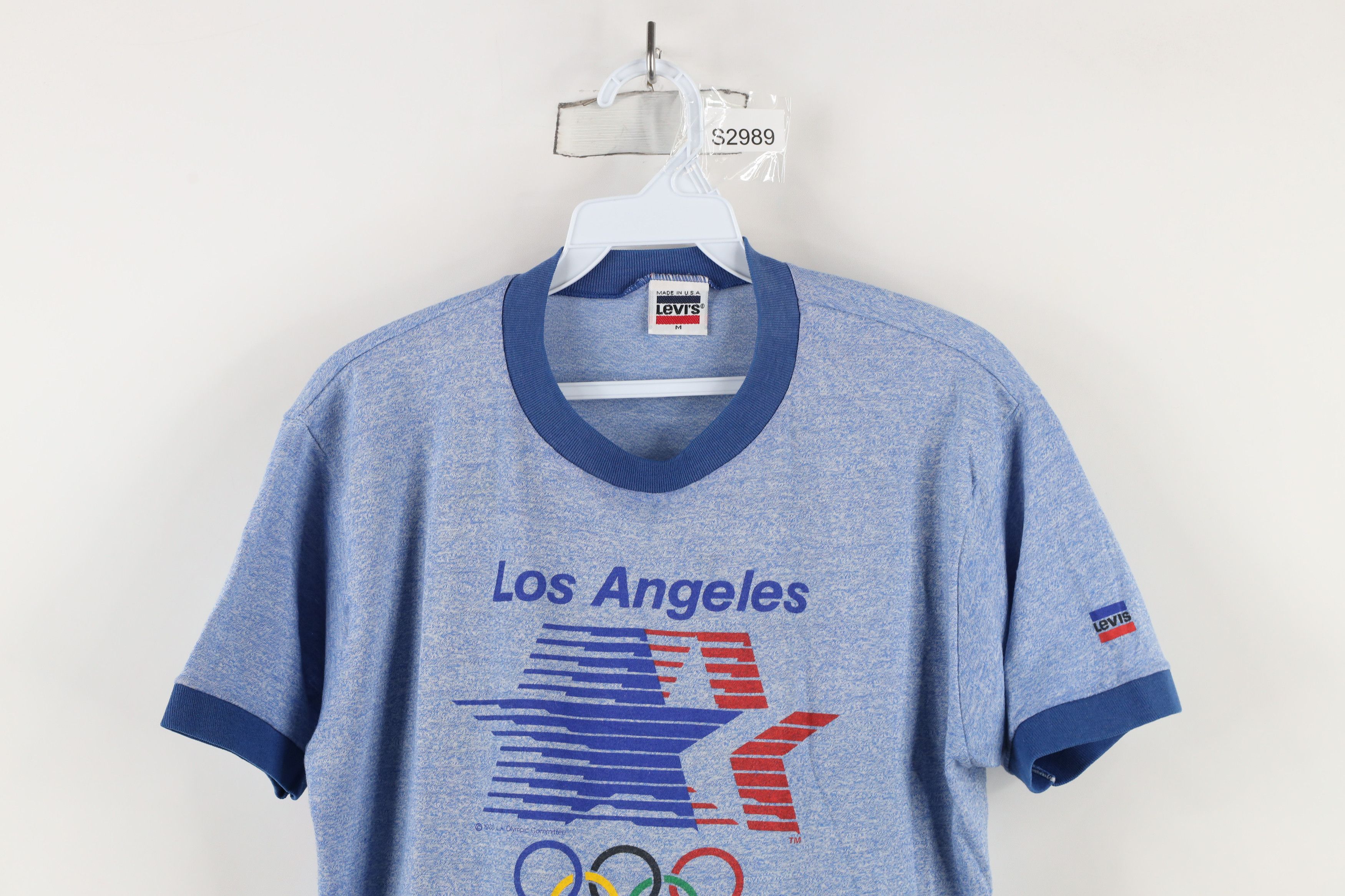 Levi's Vintage 80s Levis Los Angeles Short Sleeve Ringer T-Shirt Size US M / EU 48-50 / 2 - 2 Thumbnail