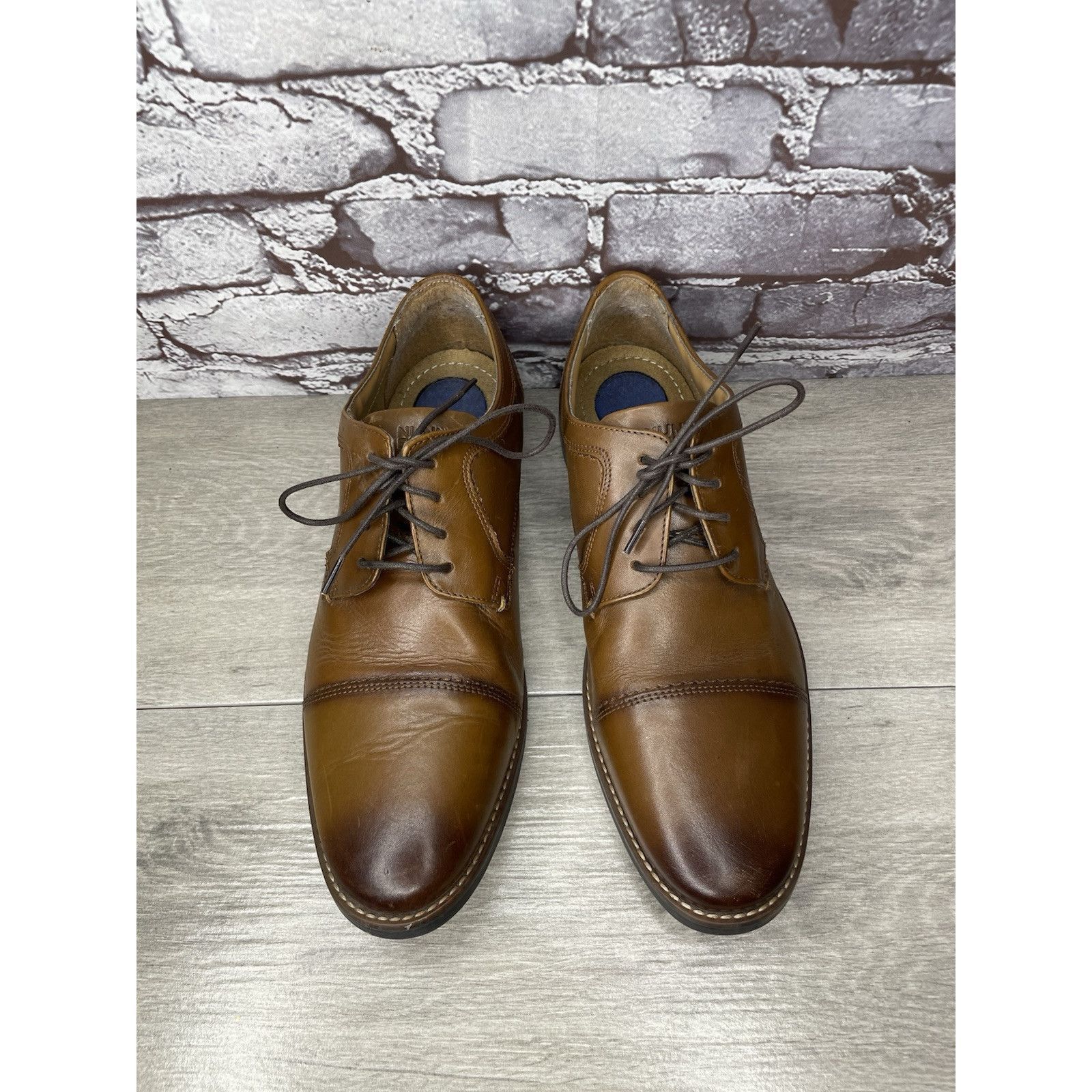 Nunn Bush Nunn Bush Mens Brown Cap Toe Comfort Gel Lace Up Shoes Size Size US 10.5 / EU 43-44 - 22 Thumbnail