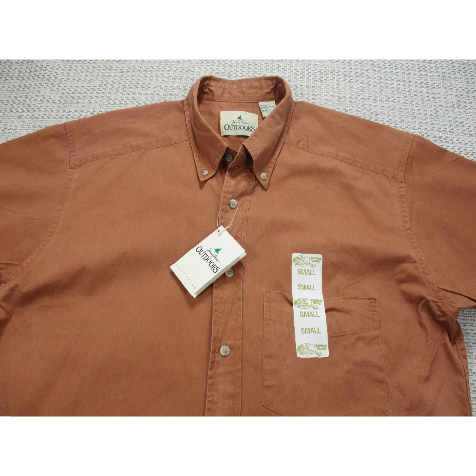 Vintage Johnny Morris Outdoors Shirt Mens Small Short Sleeve Cotton Button-Up New Size US S / EU 44-46 / 1 - 4 Thumbnail