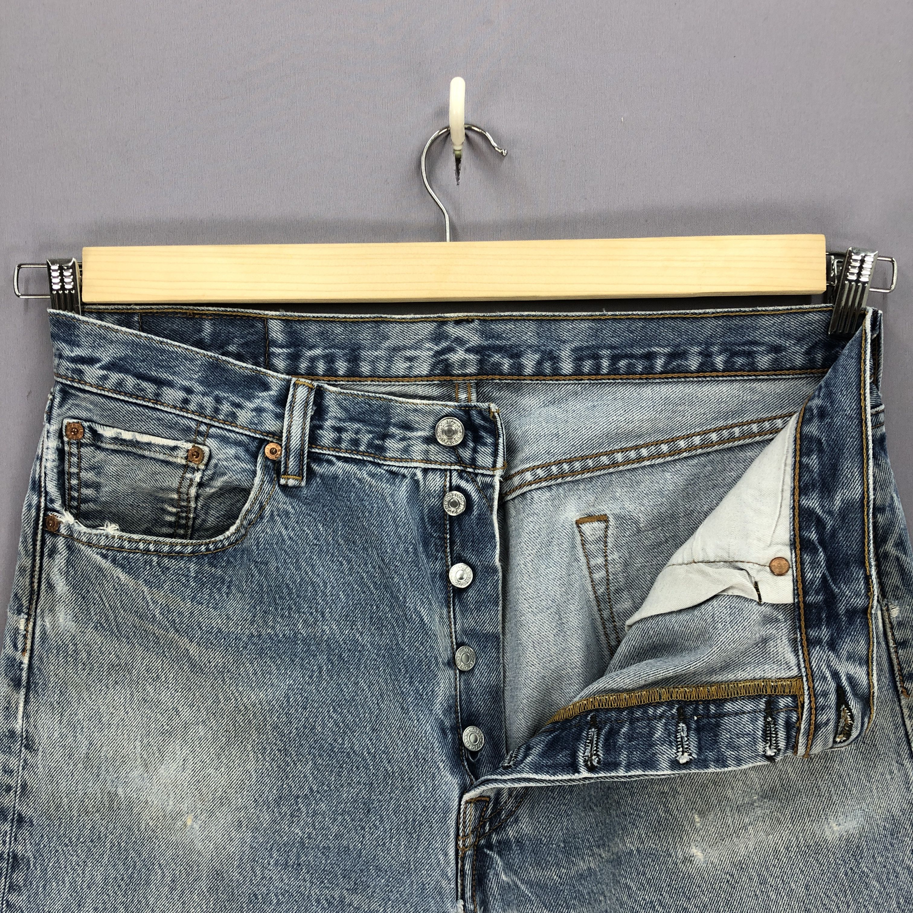Levi's Y2K Levis 501 Distressed Jeans Levi's Faded Stonewash Denim Size US 34 / EU 50 - 5 Thumbnail